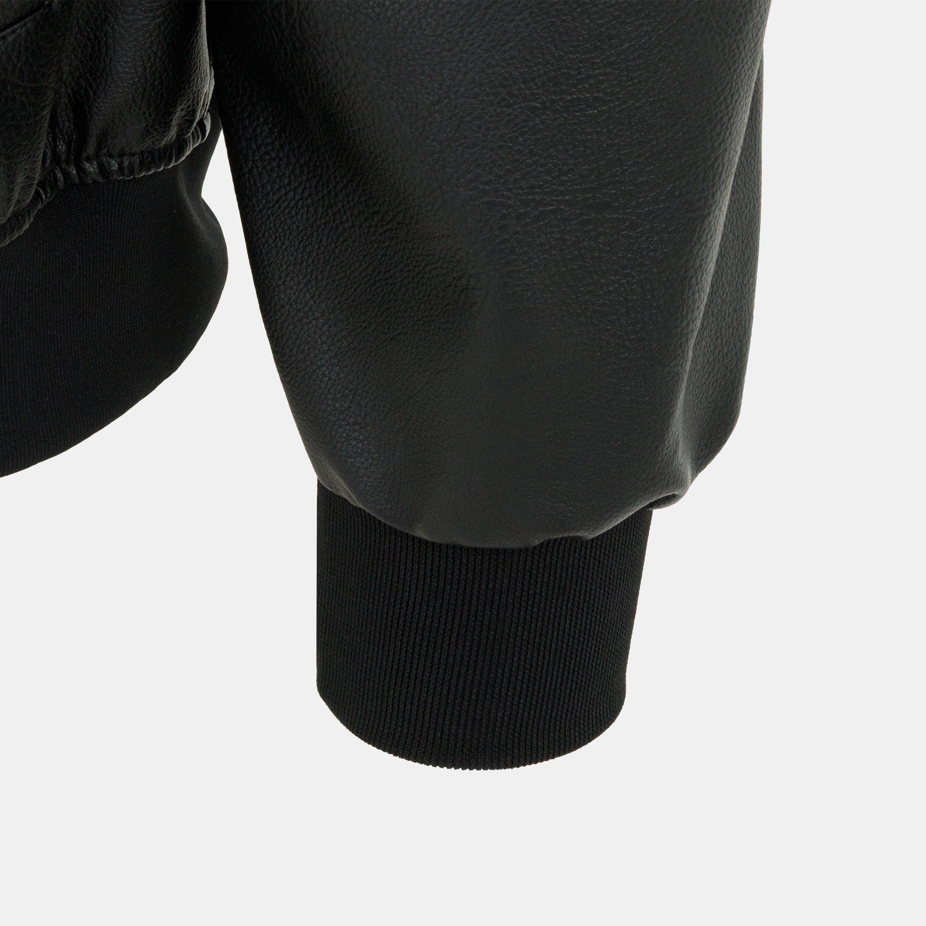 Negro - Firetrap - PU Quilt Faux Leather Funnel Neck Bomber Jacket - 5