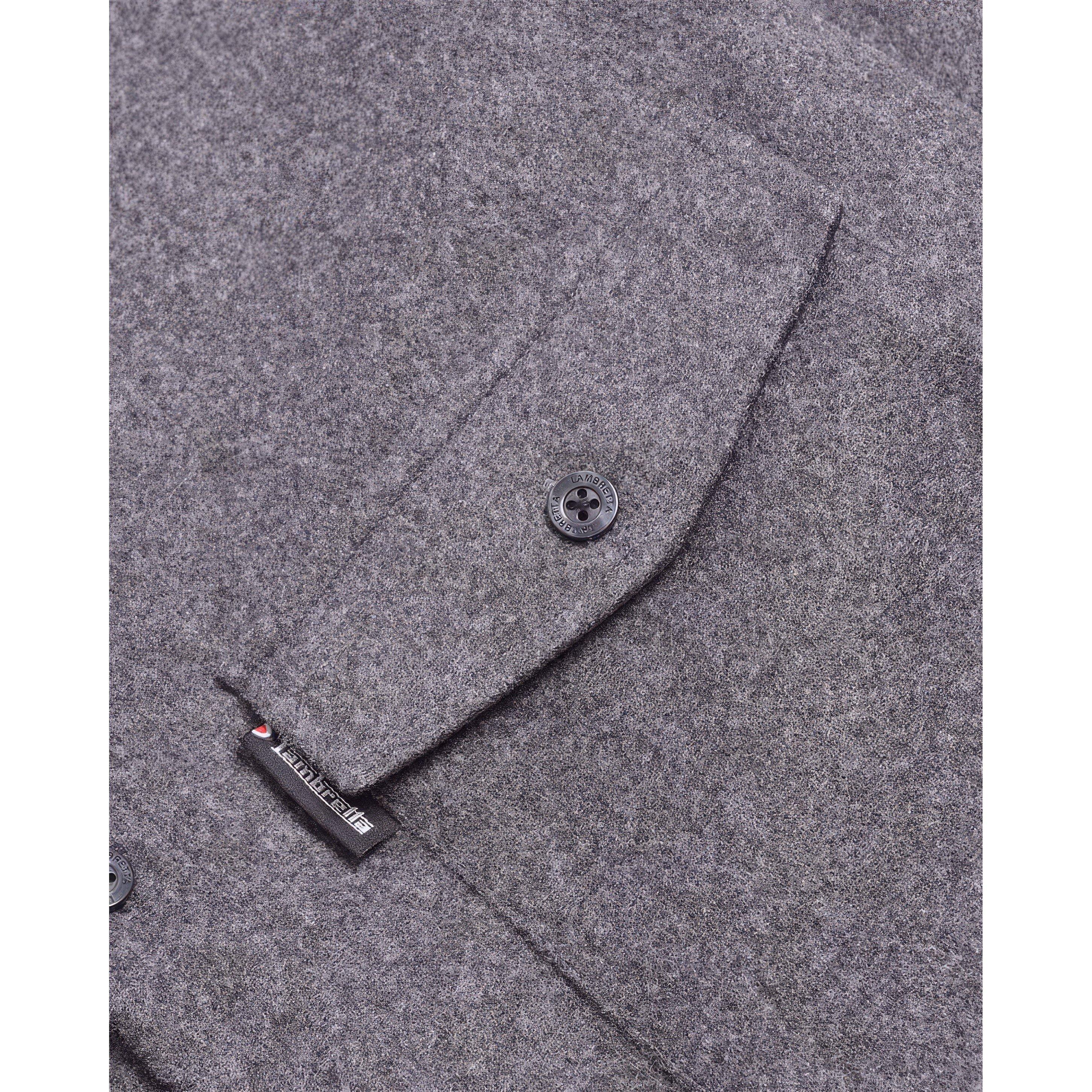 Charcoal - Lambretta - Men's Brushed Flannel Overshirt - 3