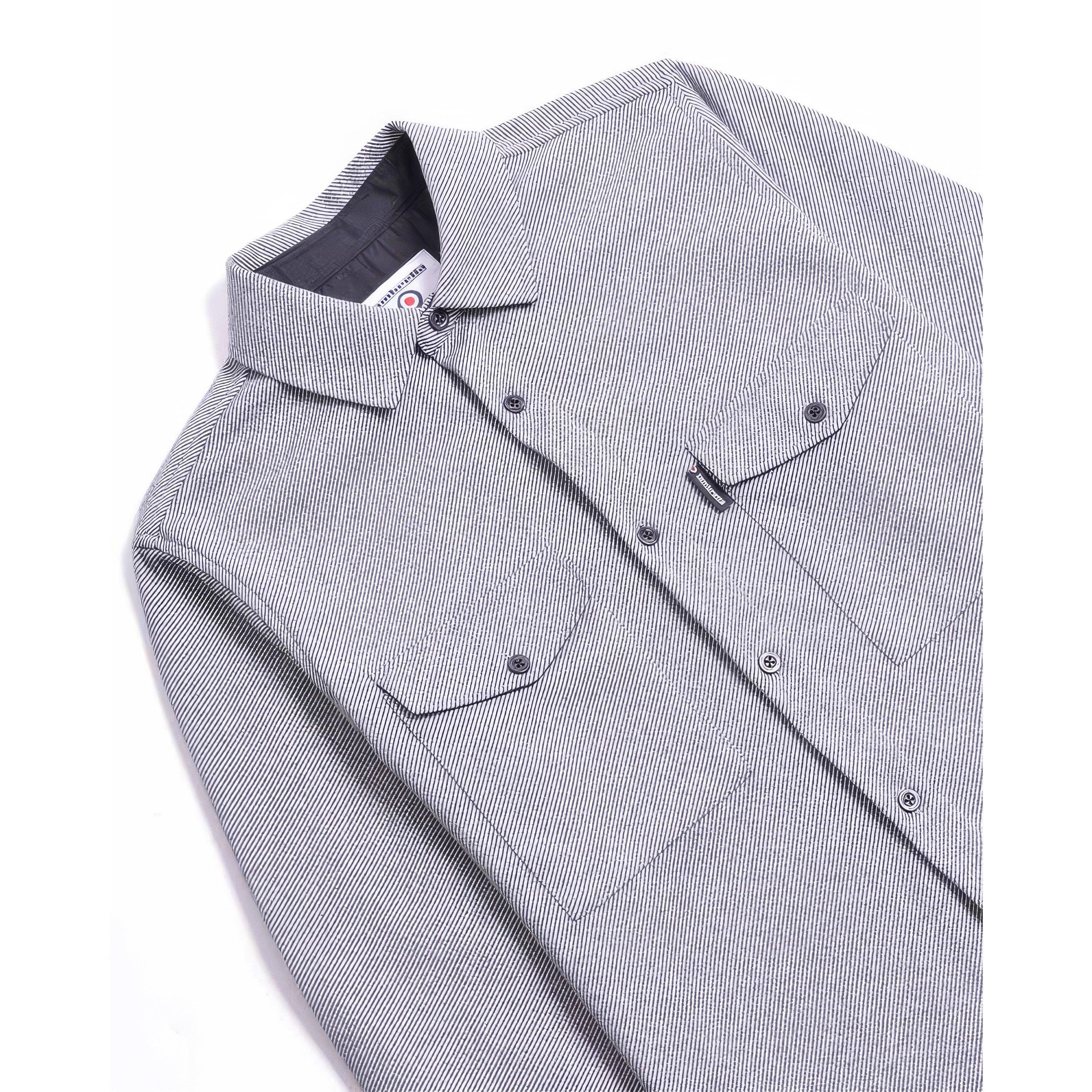 Sort/Hvid - Lambretta - Brushed Twill Overshirt - 2