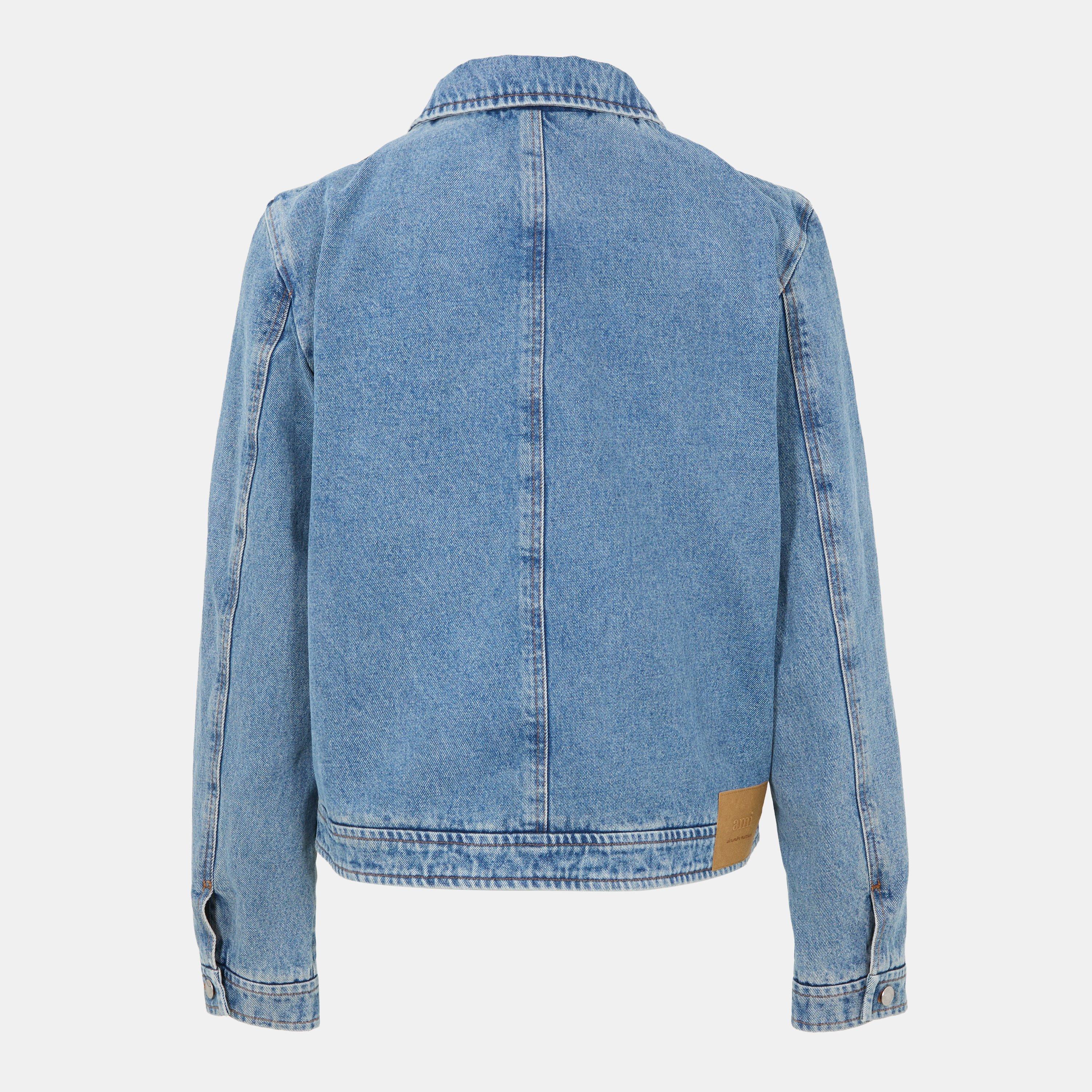 Used Blue 480 - Ami Paris - Men's Structured Fit Denim Jacket - 2