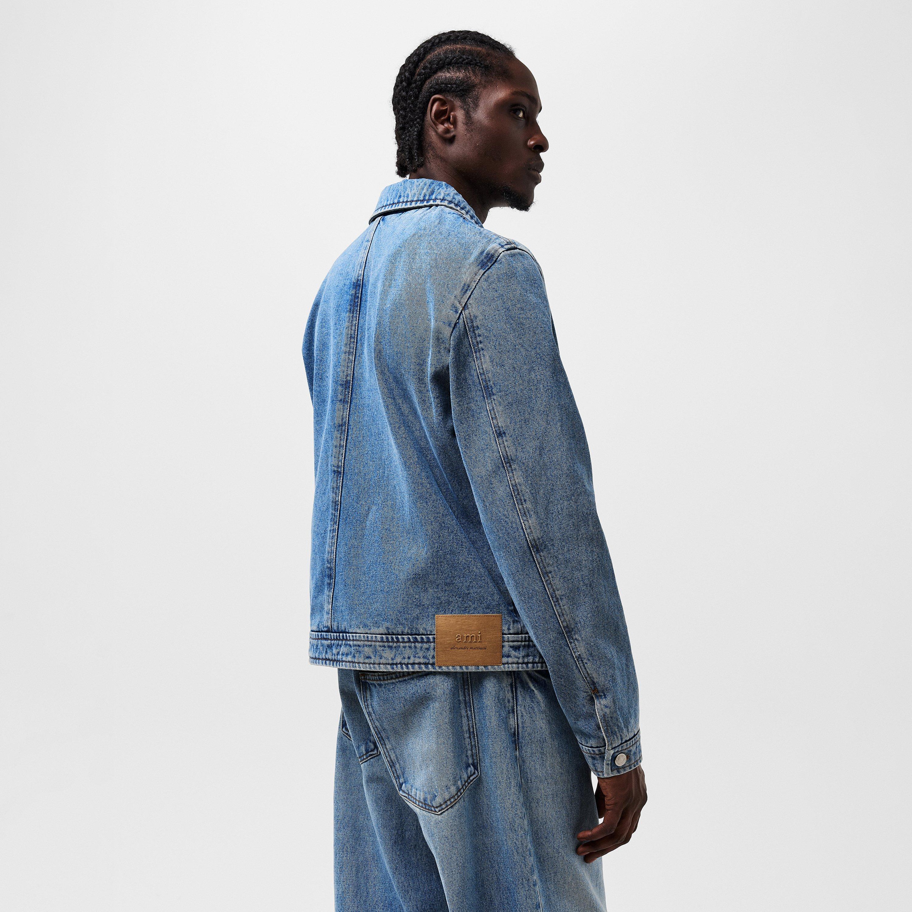 Used Blue 480 - Ami Paris - Men's Structured Fit Denim Jacket - 4