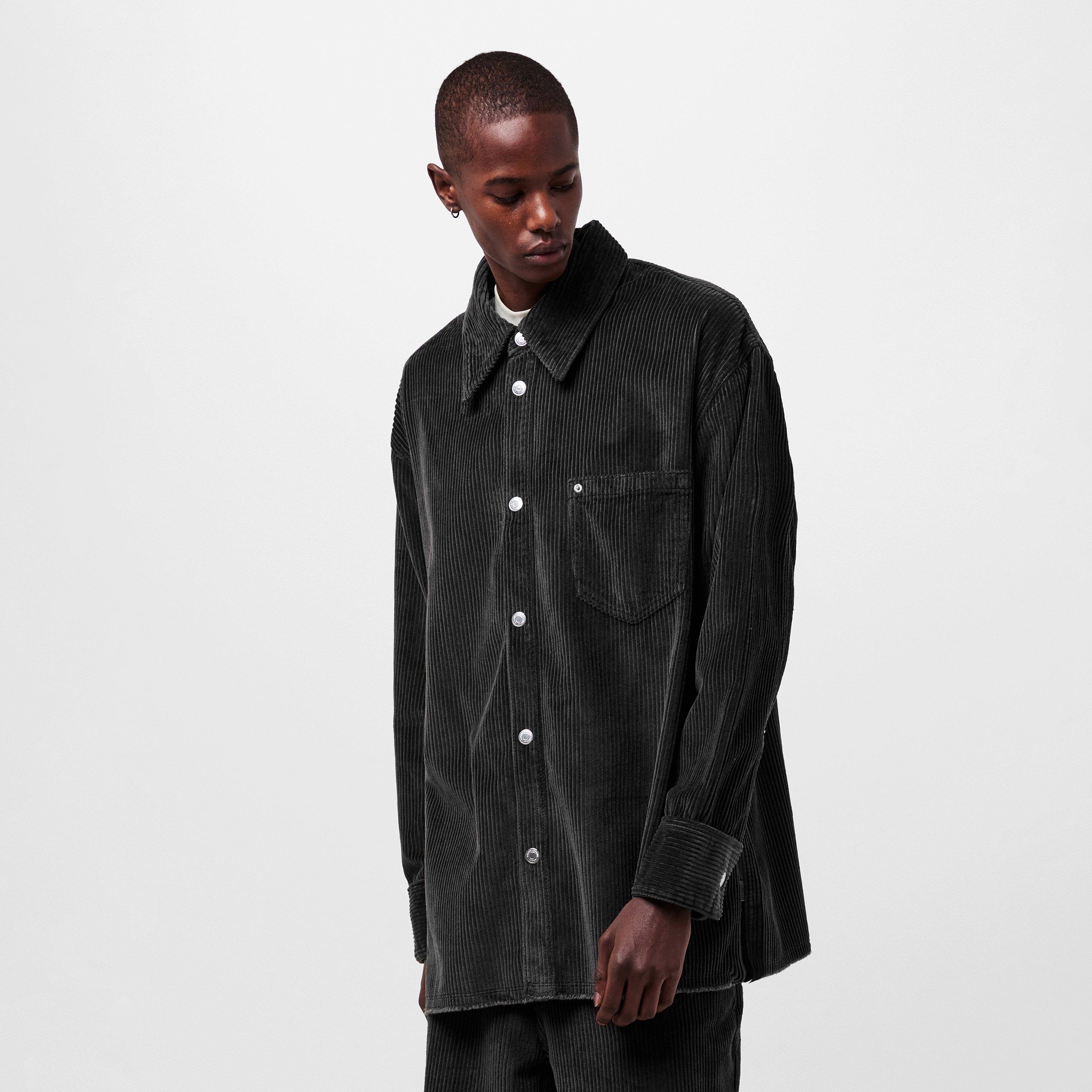 Anthracite 020 - Ami Paris - Men's Jumbo Cord Textured Relaxed Fit Overshirt - 3