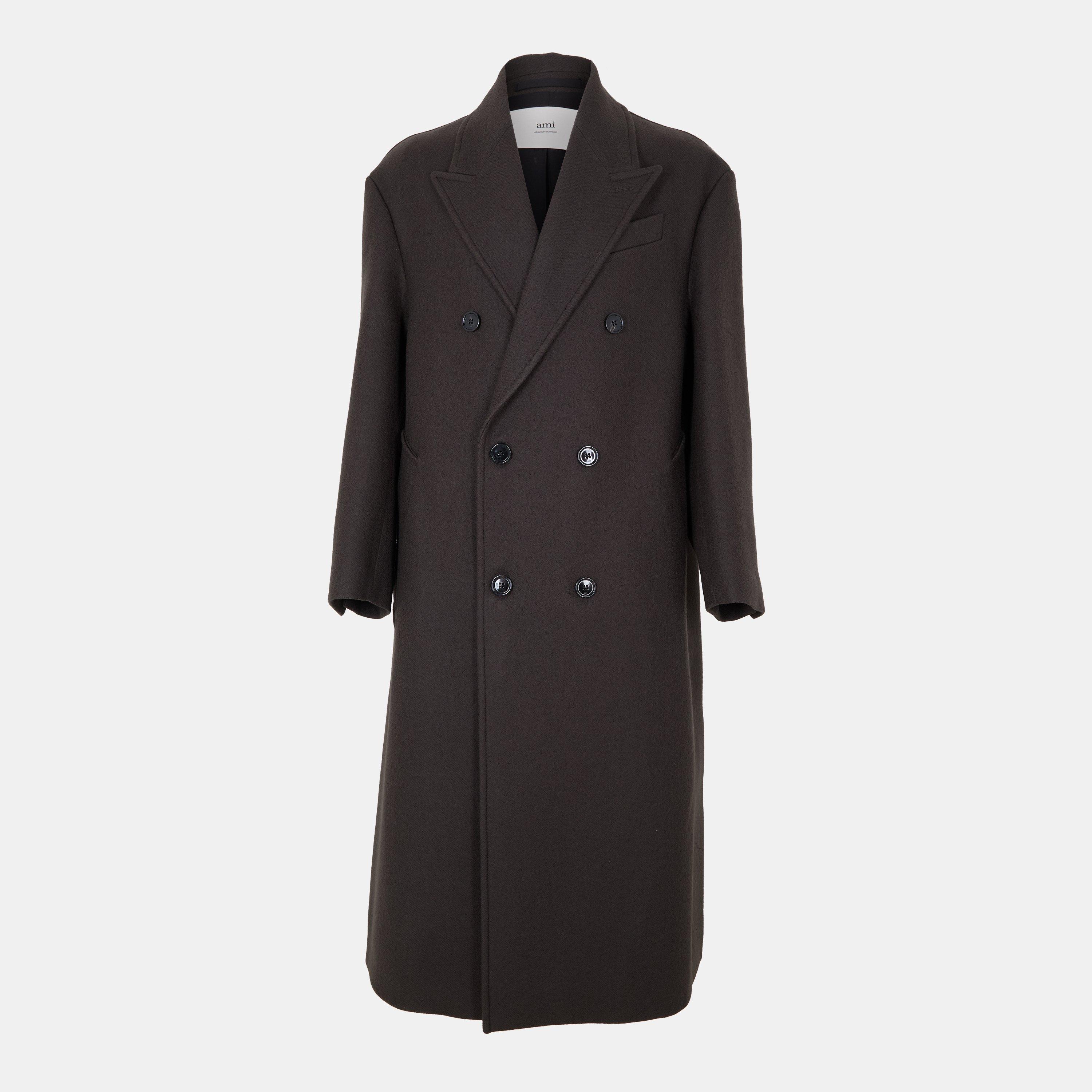 Anthracite 020 - Ami Paris - Men's Manteau Structured Overcoat - 1