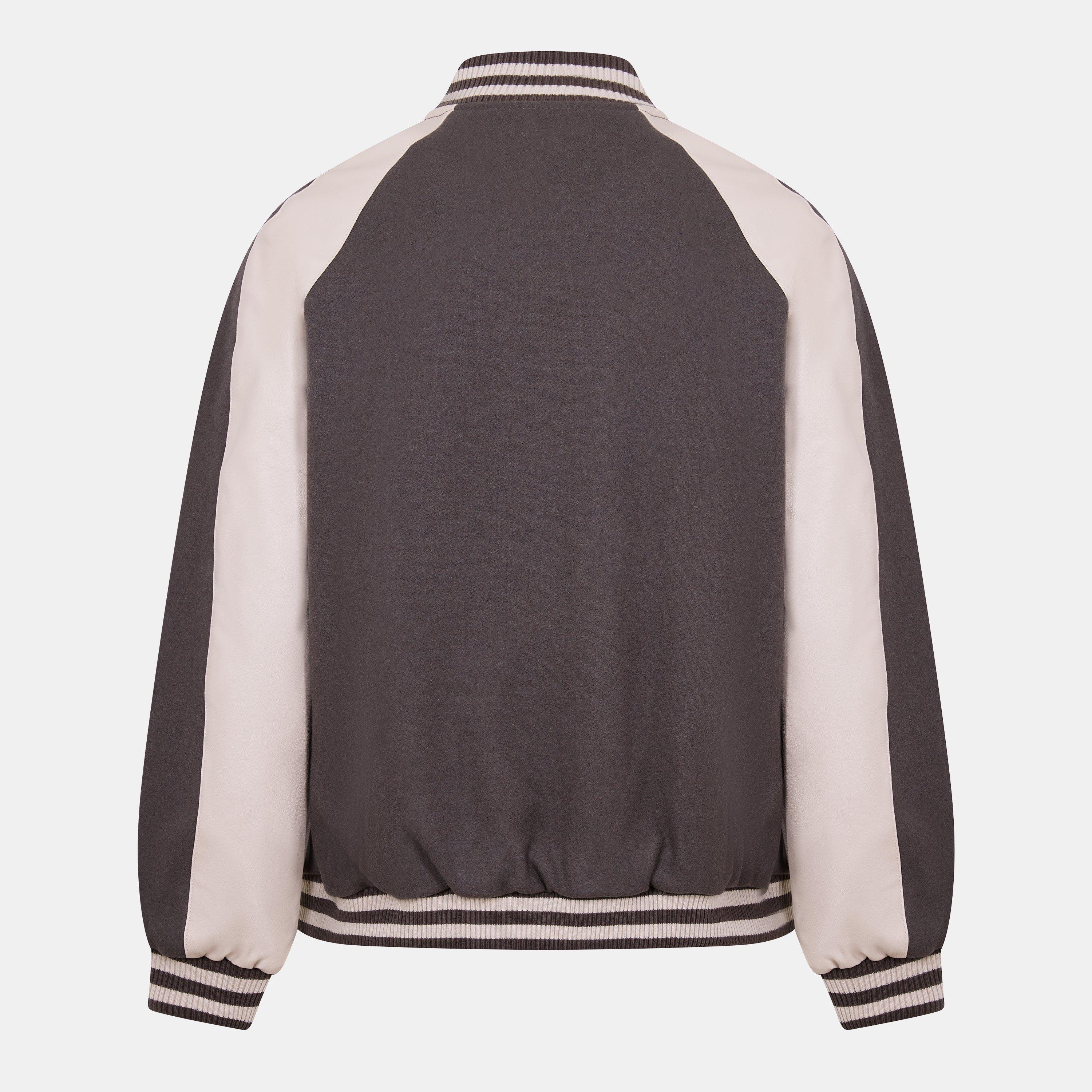 Stone - Represent - Men's Metal Snap Button Varsity Jacket - 2