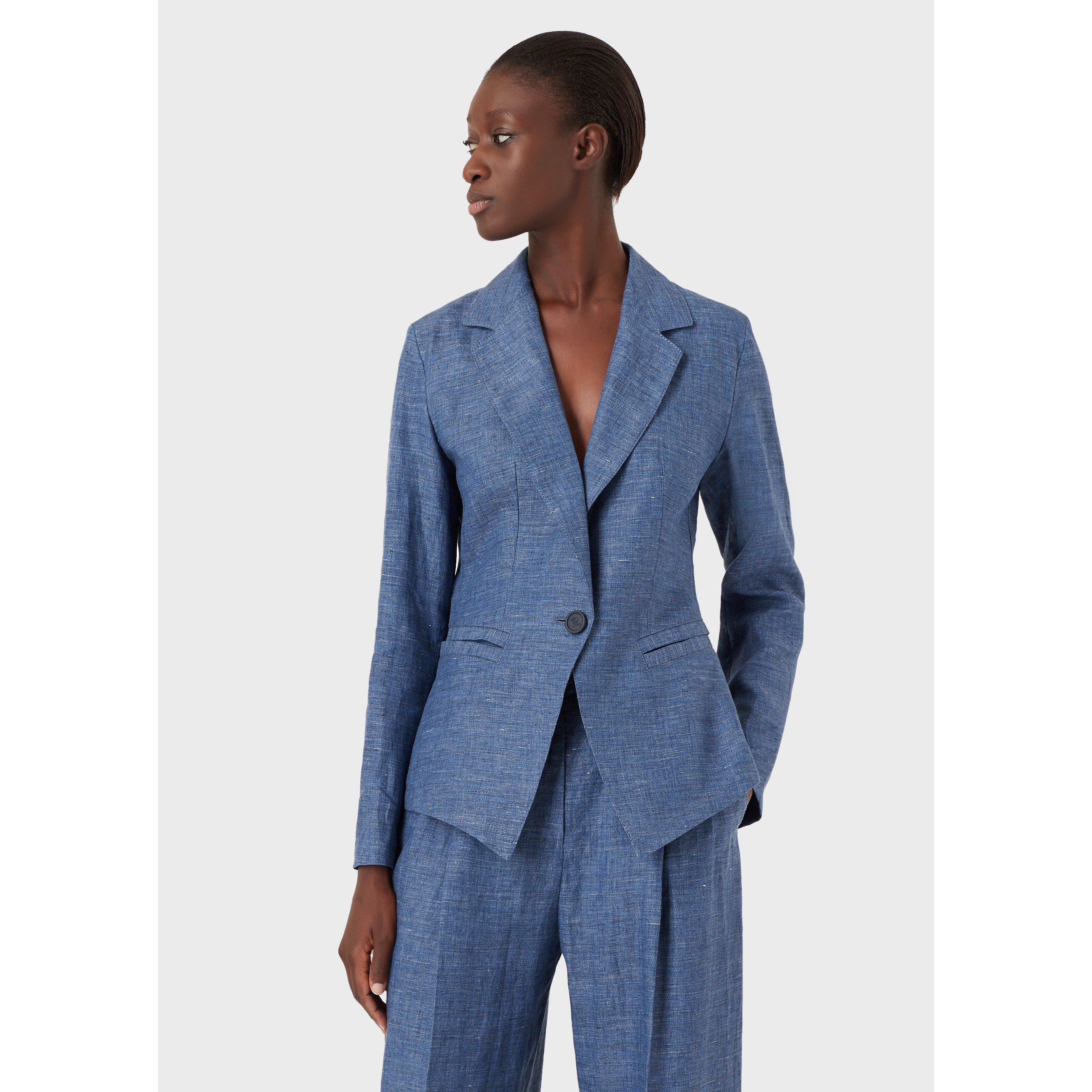 Emporio Armani Linen Blazer Womens Blazers Sports Direct
