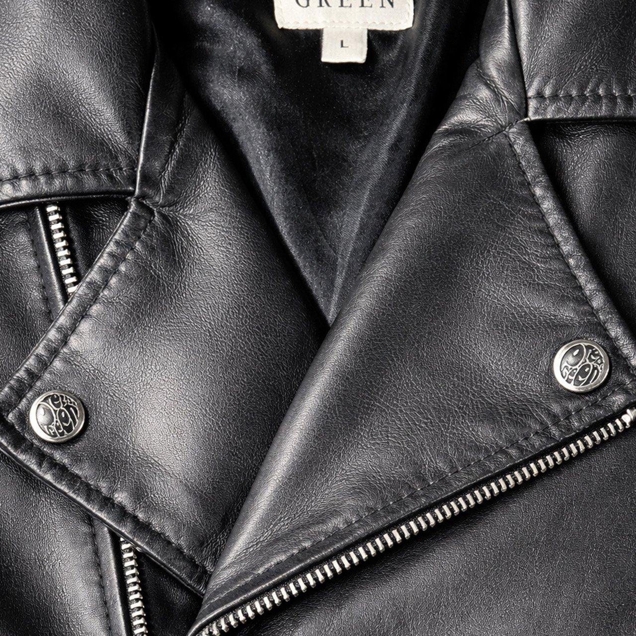 Black - Pretty Green - Men's Genuine Sheepskin Leather Biker Jacket - 4