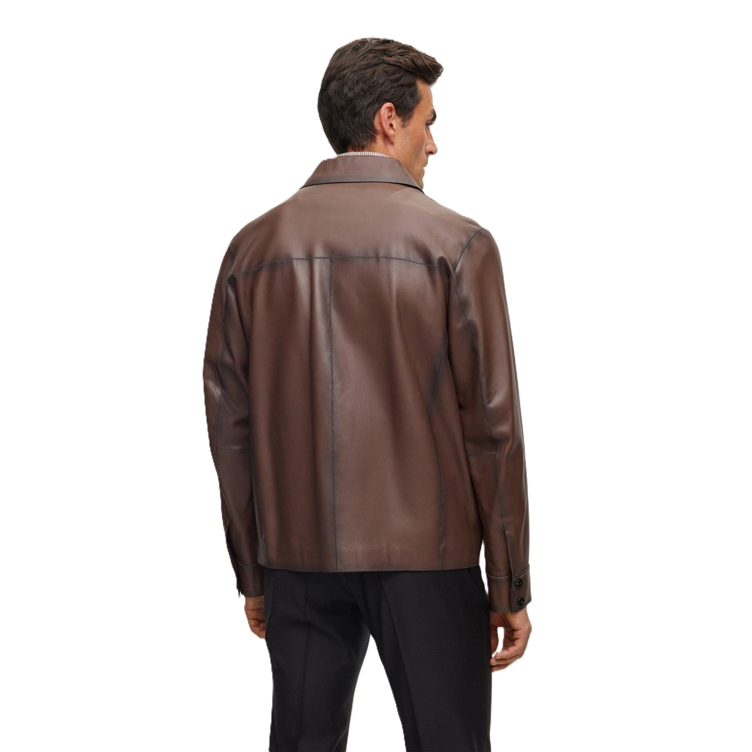 Medium Beige - Boss - Men's L Mando Leather Jacket - 2