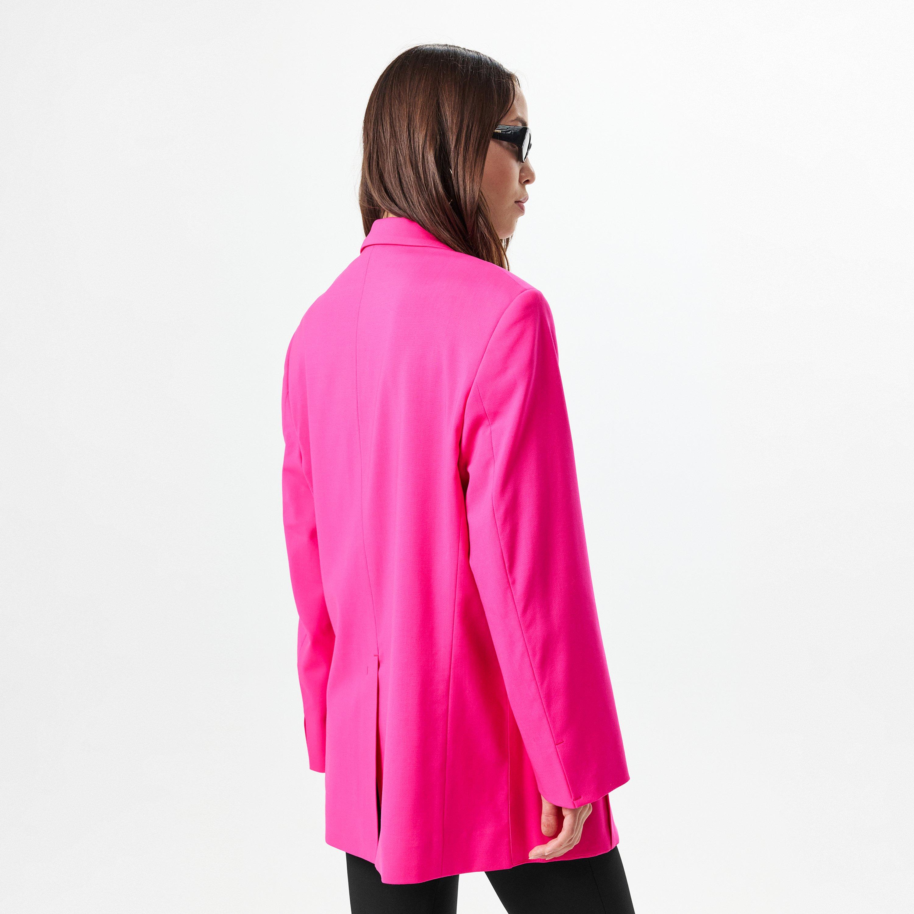 Pink - Jacquemus - Women's Le D'Homme Wool Long Sleeve Oversized Blazer - 3