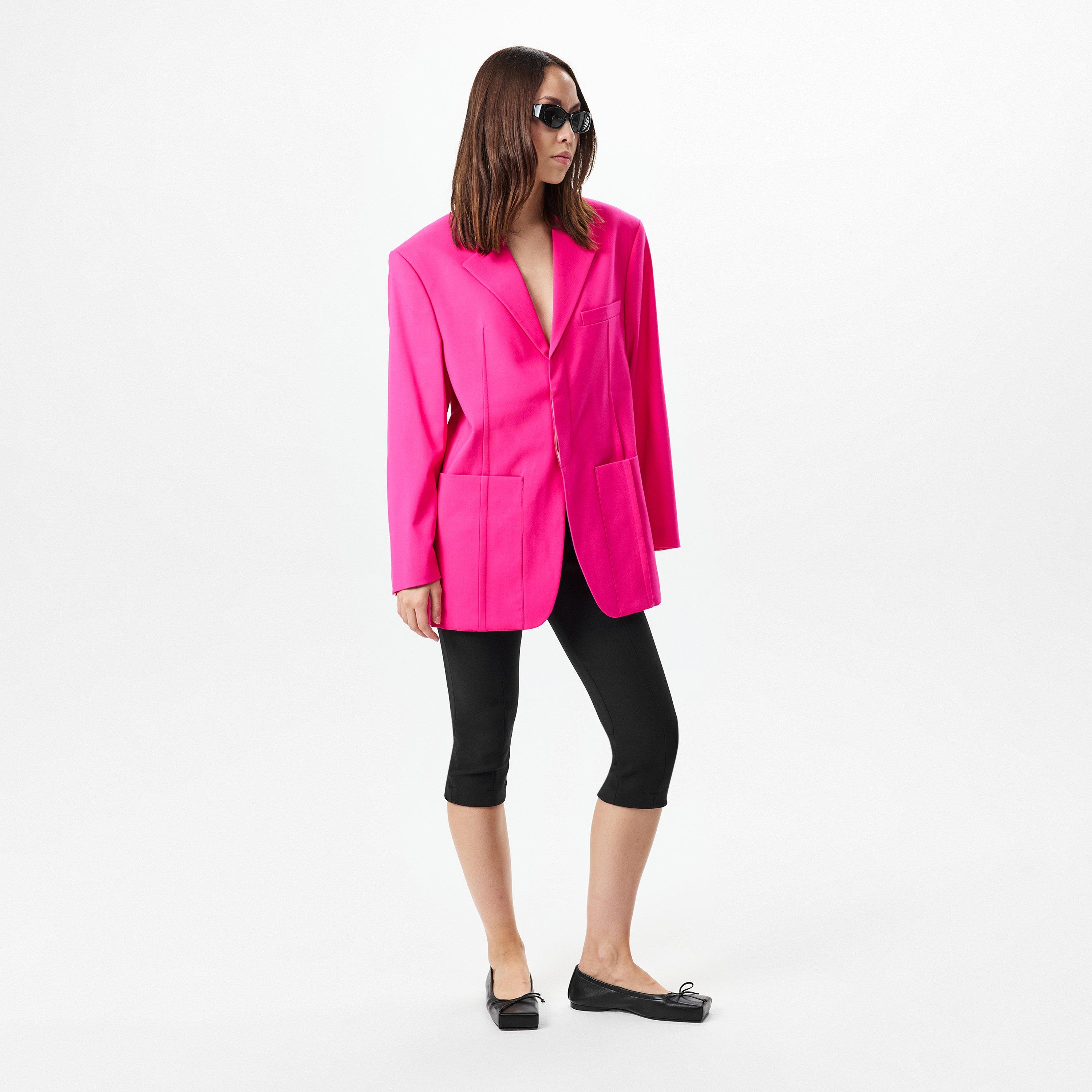 Pink - Jacquemus - Women's Le D'Homme Wool Long Sleeve Oversized Blazer - 5