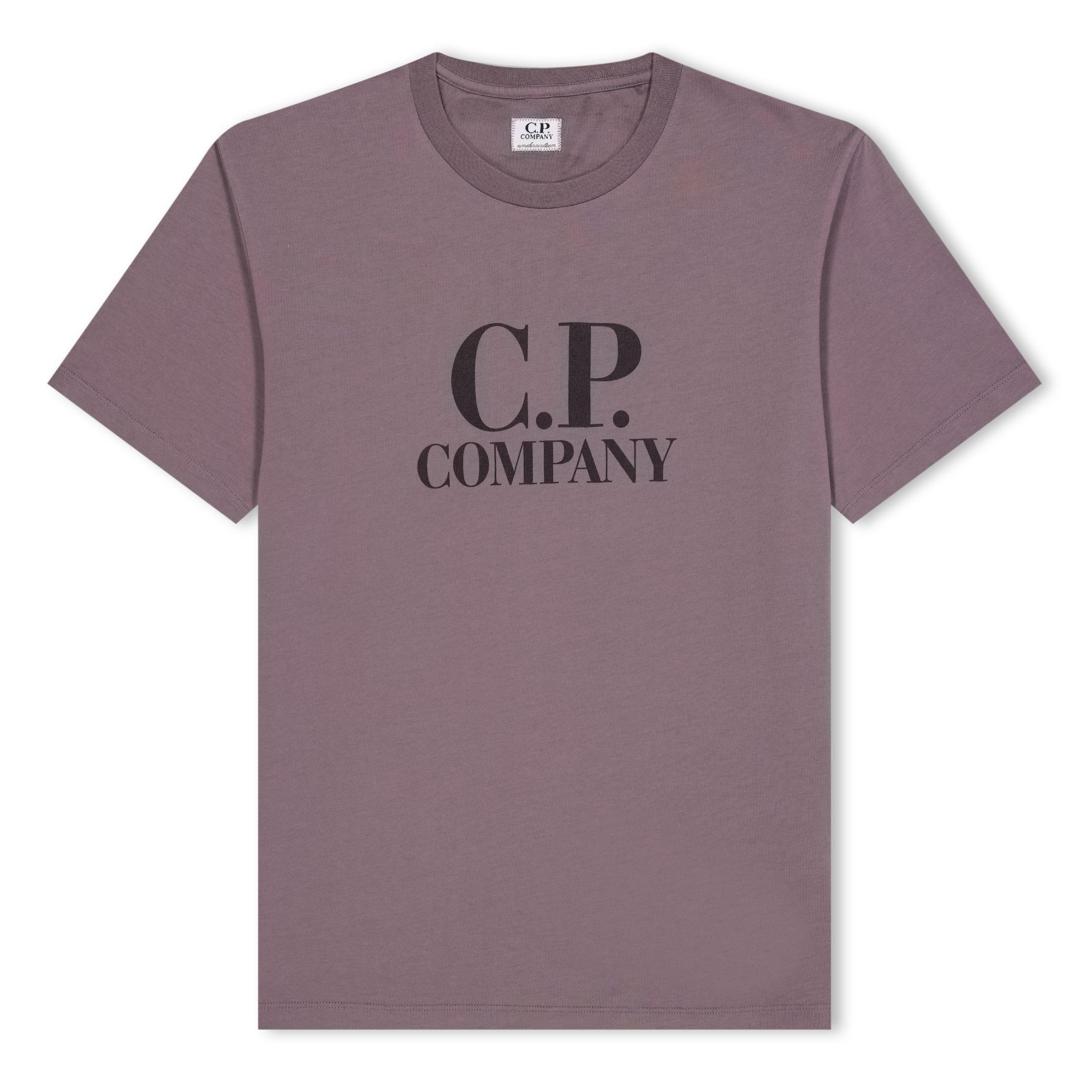 C.P. Company ロゴグリッド Tシャツ CP Company Garment Dyed Logo T-shirt Blue 874 | ONU