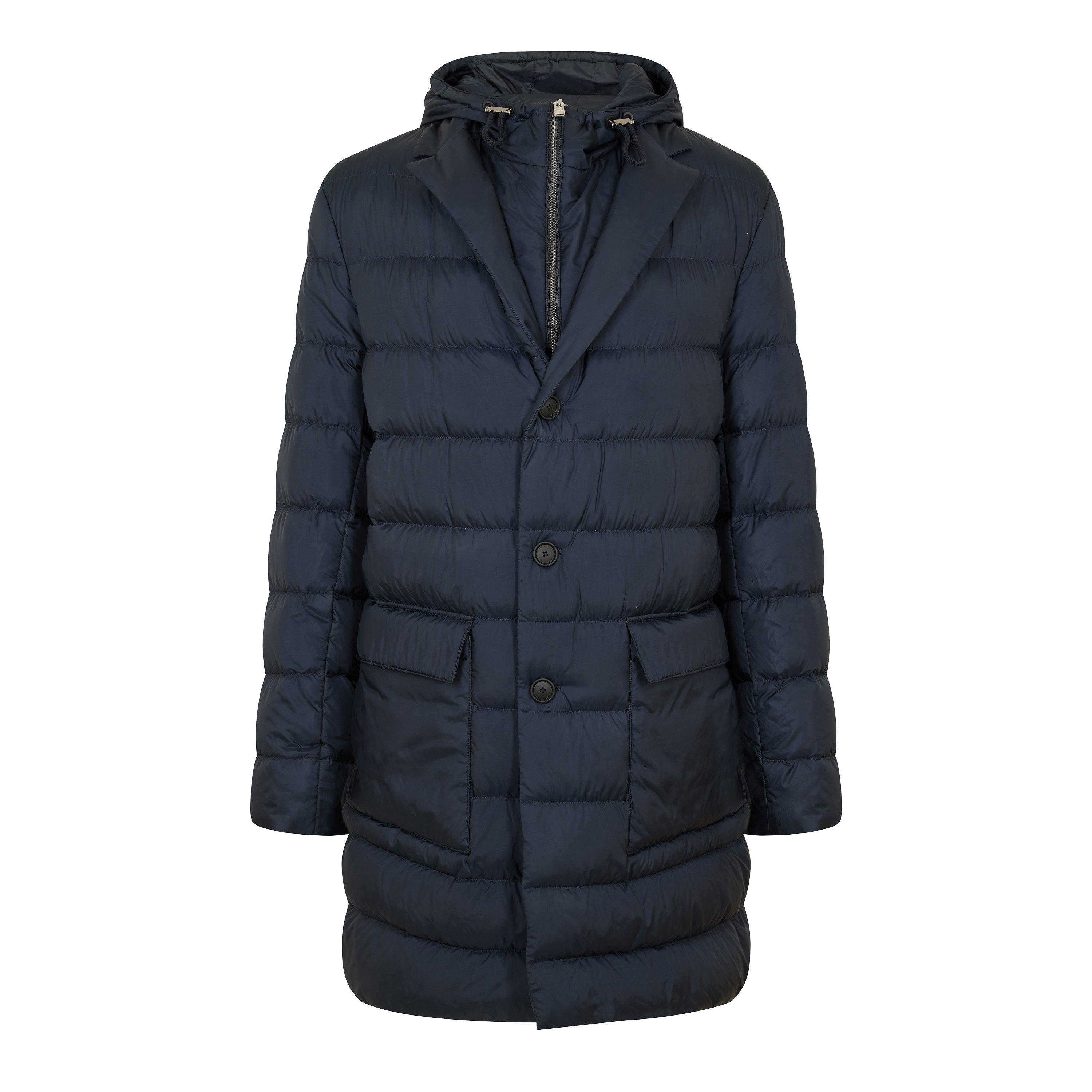 Dark Blue - Boss - Men's Hyde-Pad-Hood Padded Hooded Medium Puffer Jacket - 1