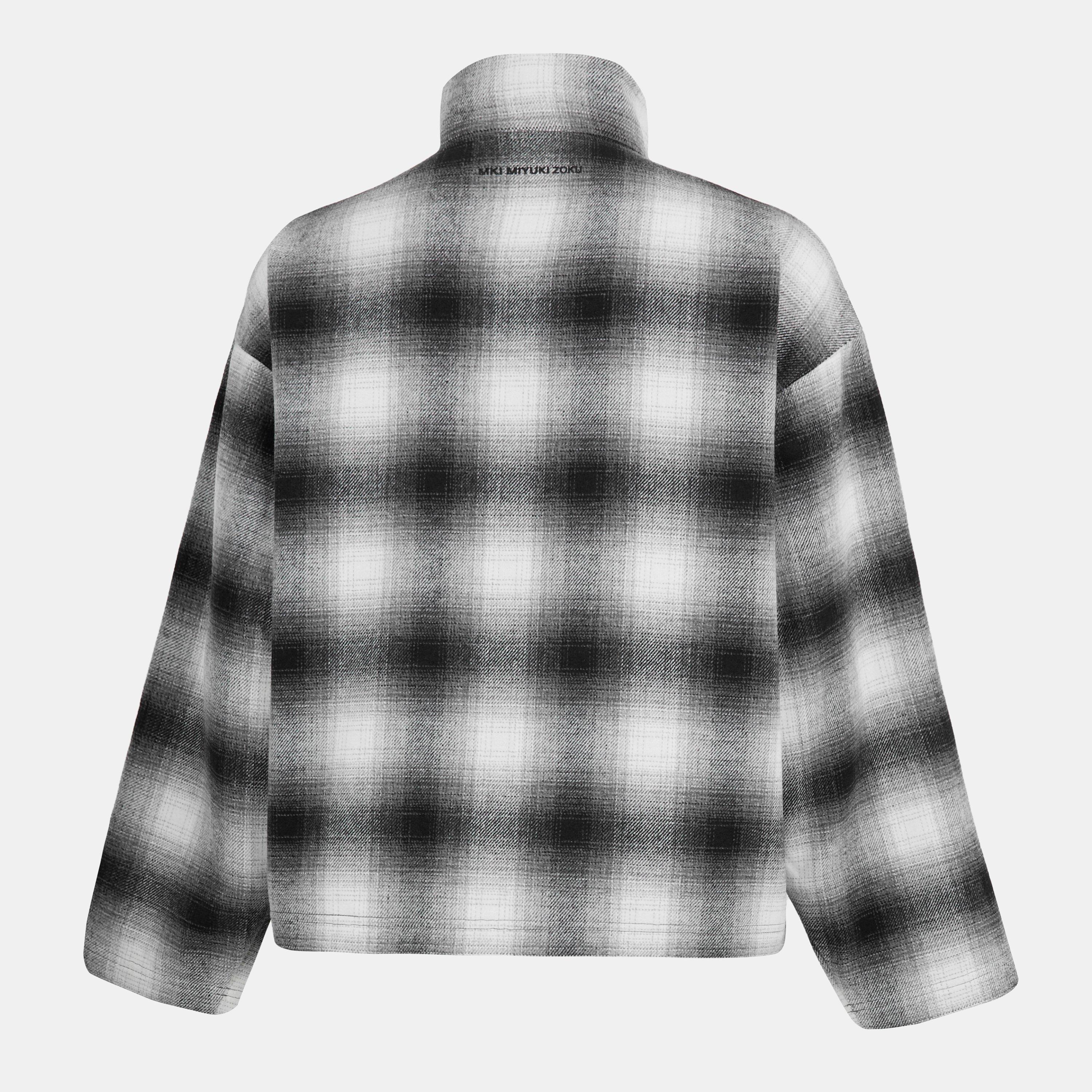 Off White/Black - MKI MIYUKI ZOKU - MKI Wool Check OS Sn54 - 2