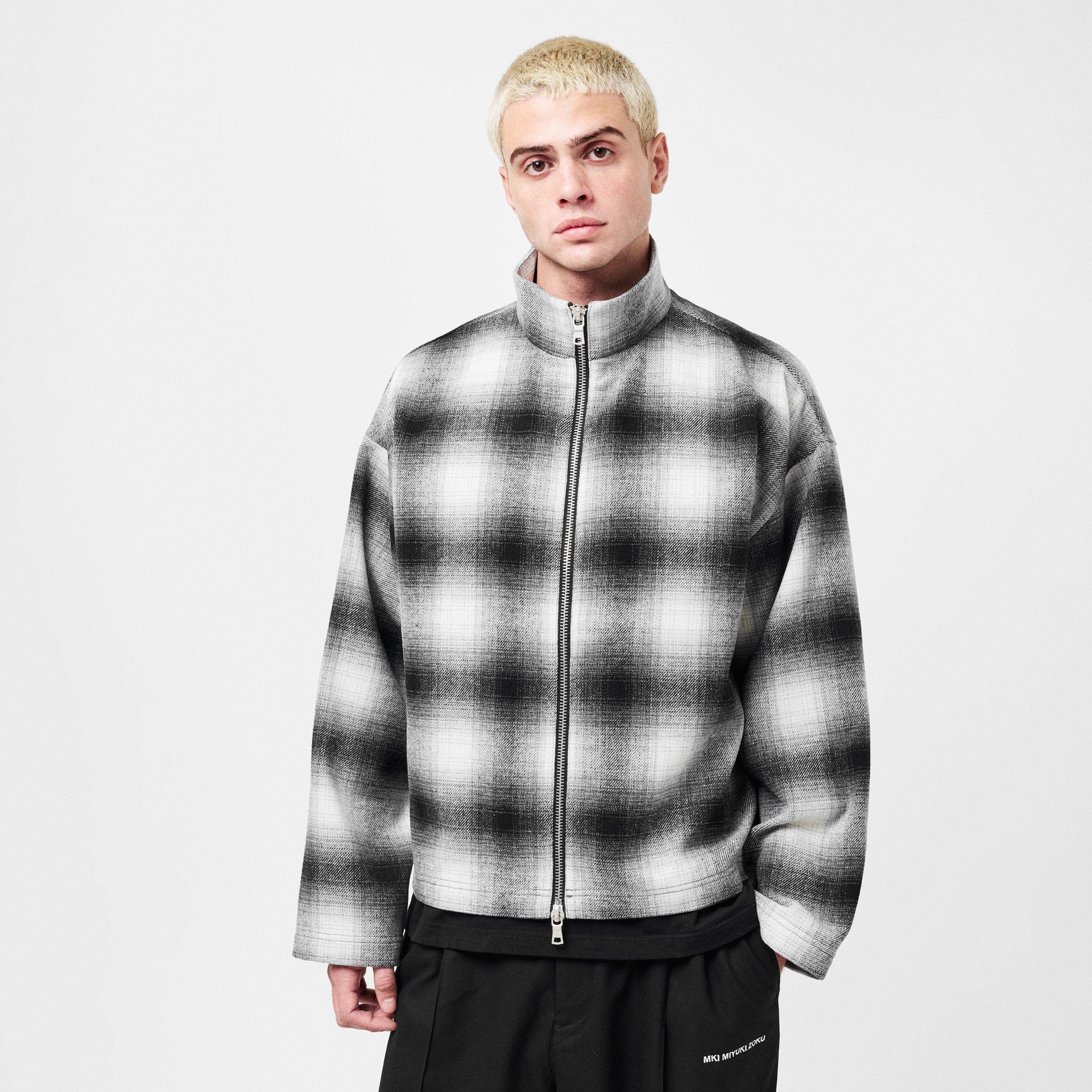 Off White/Black - MKI MIYUKI ZOKU - MKI Wool Check OS Sn54 - 3