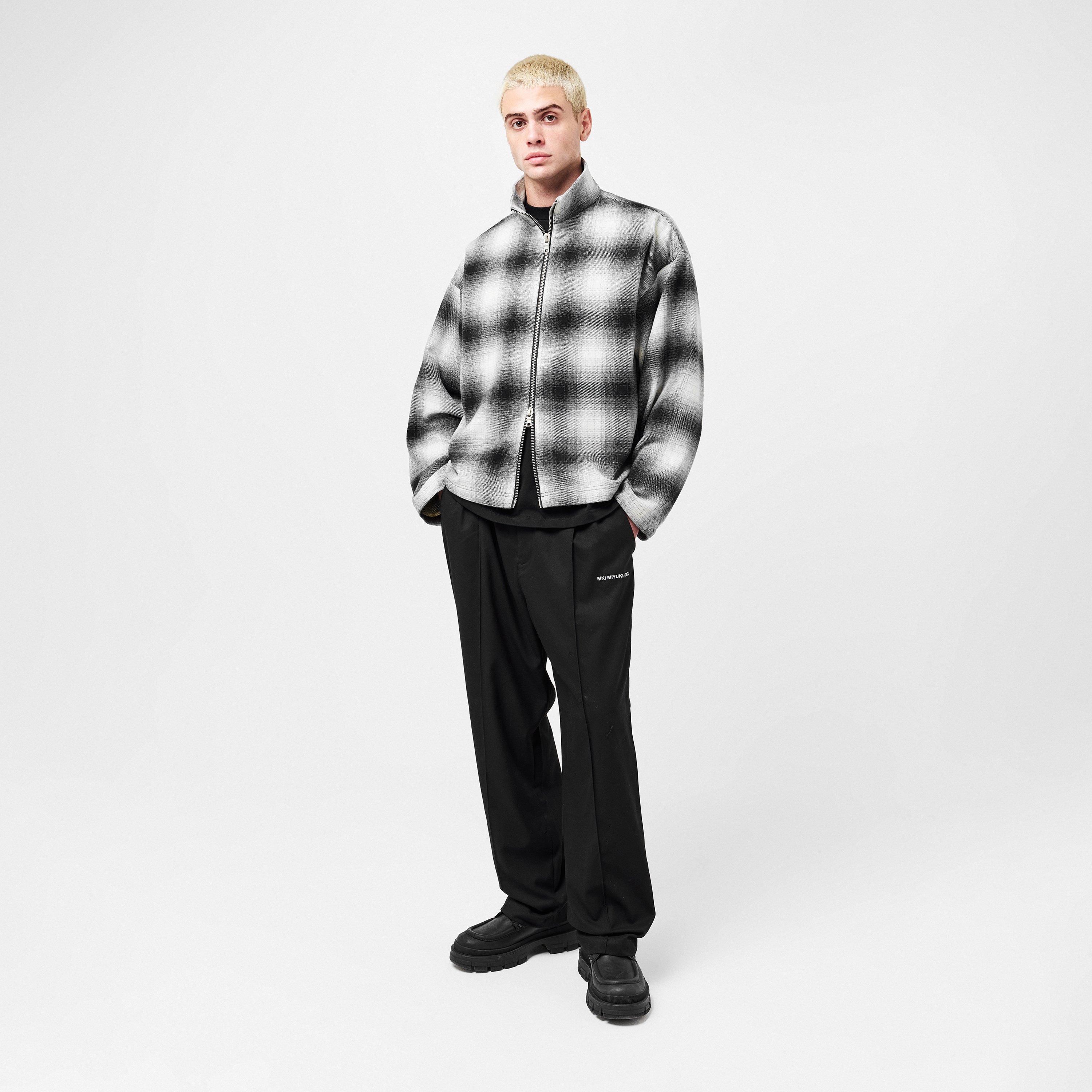 Off White/Black - MKI MIYUKI ZOKU - MKI Wool Check OS Sn54 - 6