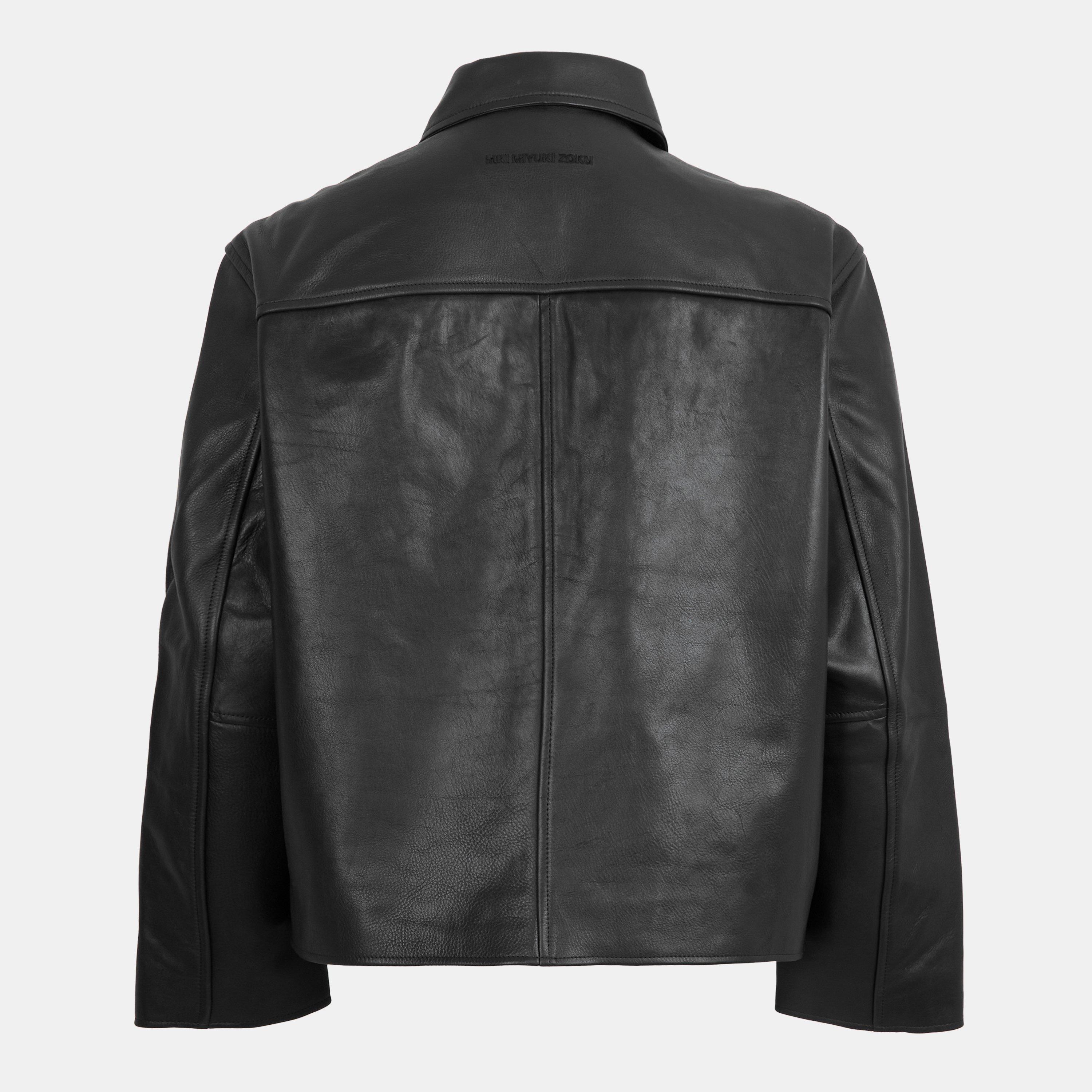 Black - MKI MIYUKI ZOKU - MKI Crop Leather Jkt Sn54 - 2