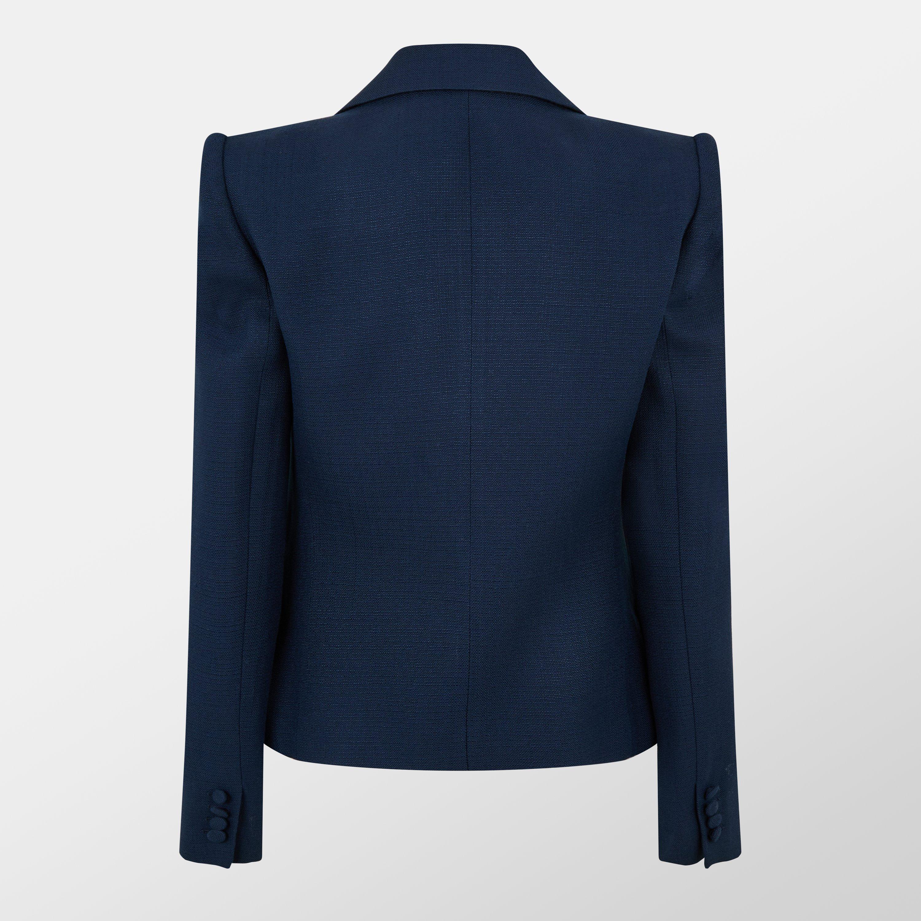 Provence Blue - Valentino - Women's Bow Wool Long Sleeve Blazer - 2