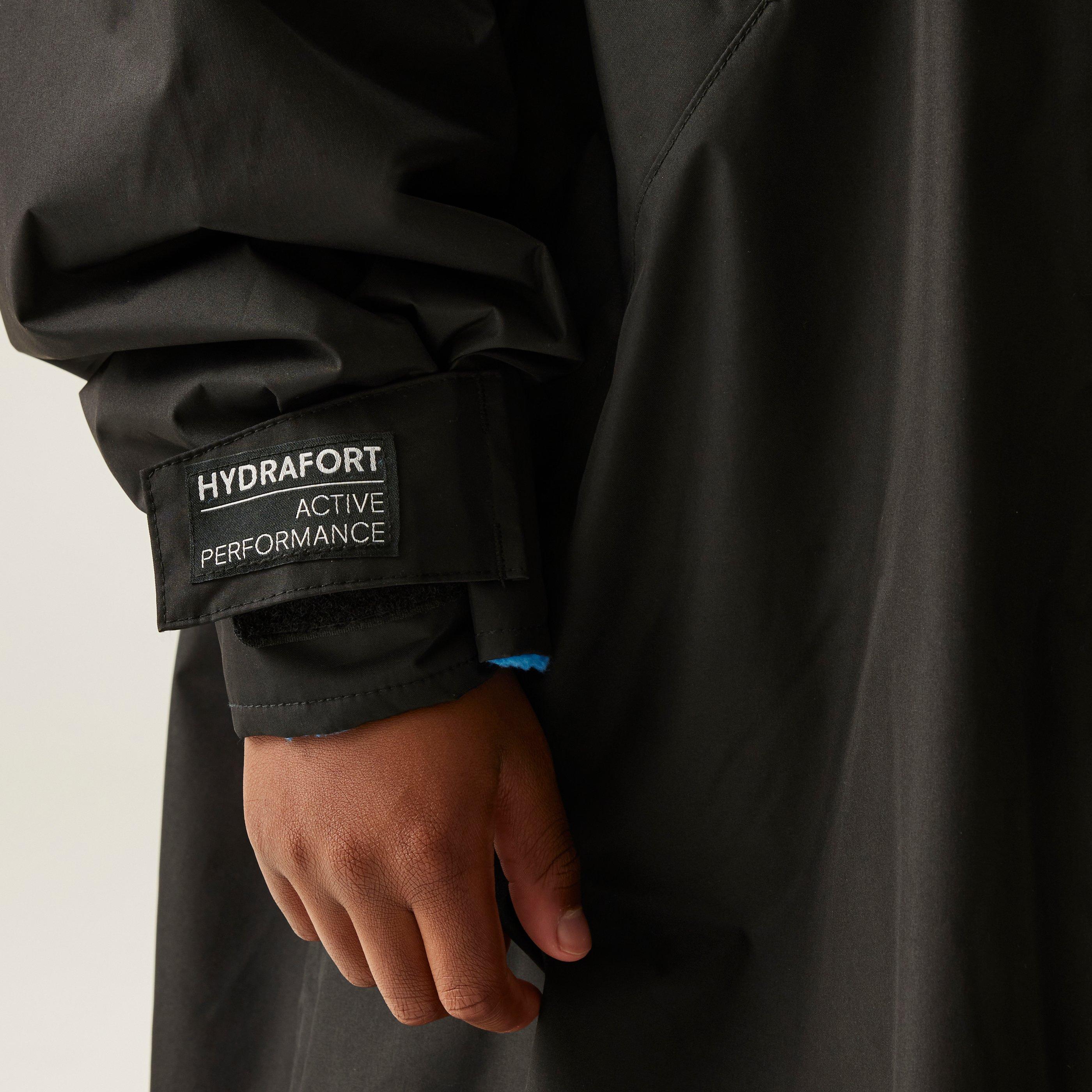 Zwart(OxfBl) - Regatta - Kids' Fleece Lined Oversized Fit Waterproof Robe - 8