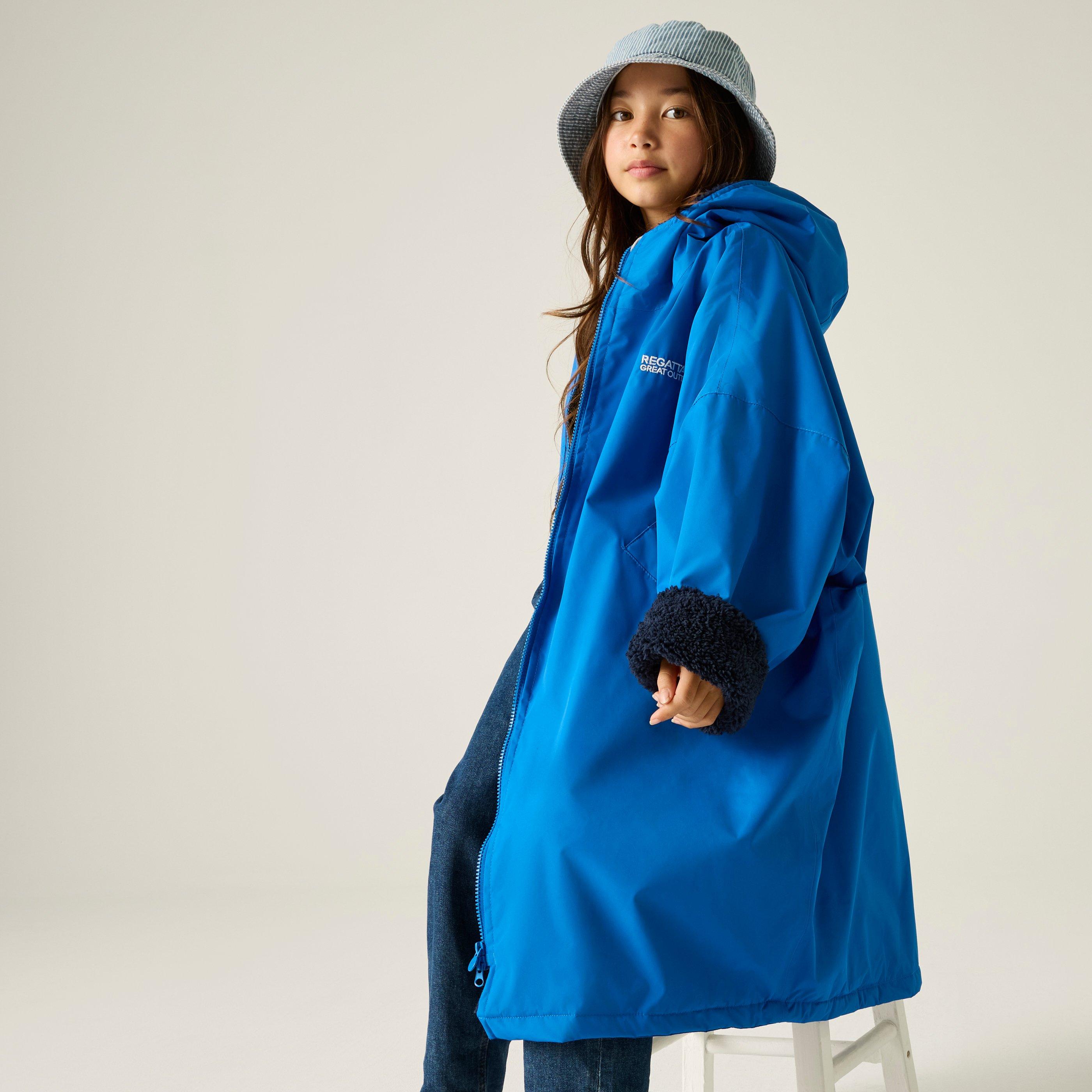Blue - Regatta - Unisex Kids Fleece Lined Oversized Fit Waterproof Robe - 2