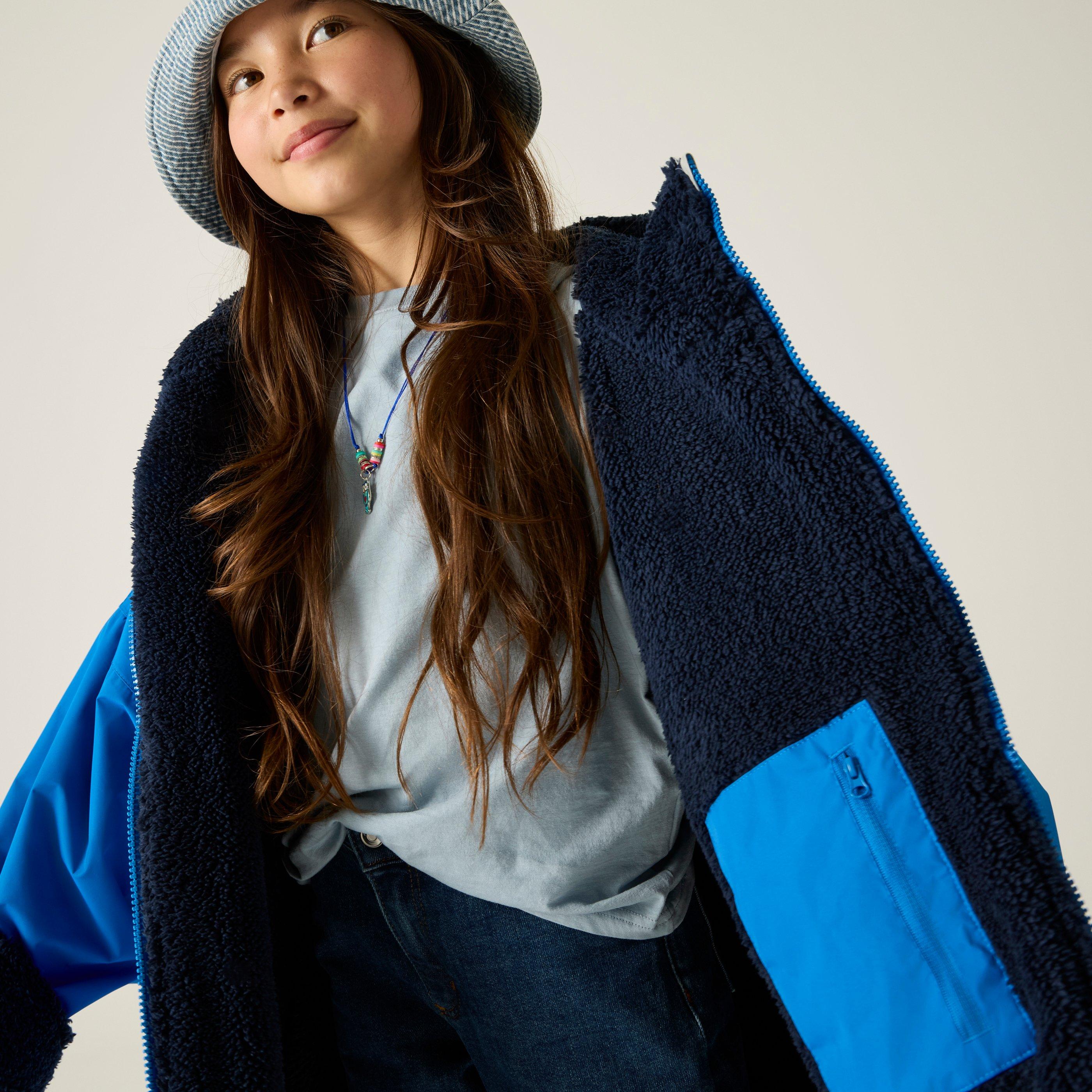 Blue - Regatta - Unisex Kids Fleece Lined Oversized Fit Waterproof Robe - 3