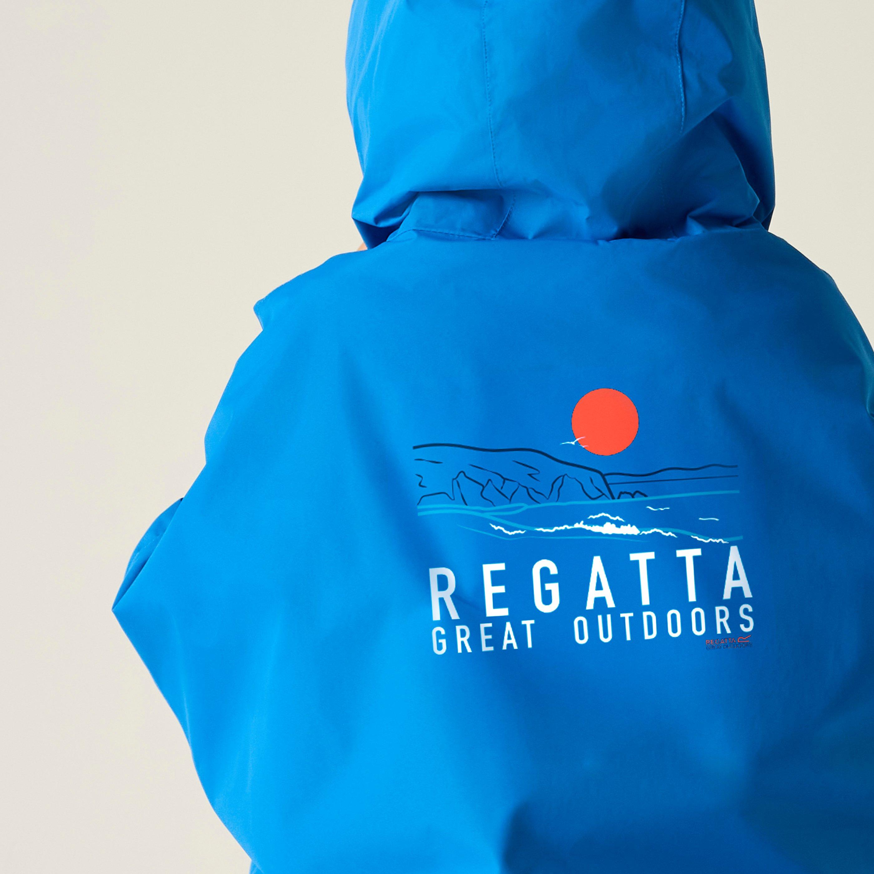 Blue - Regatta - Unisex Kids Fleece Lined Oversized Fit Waterproof Robe - 6