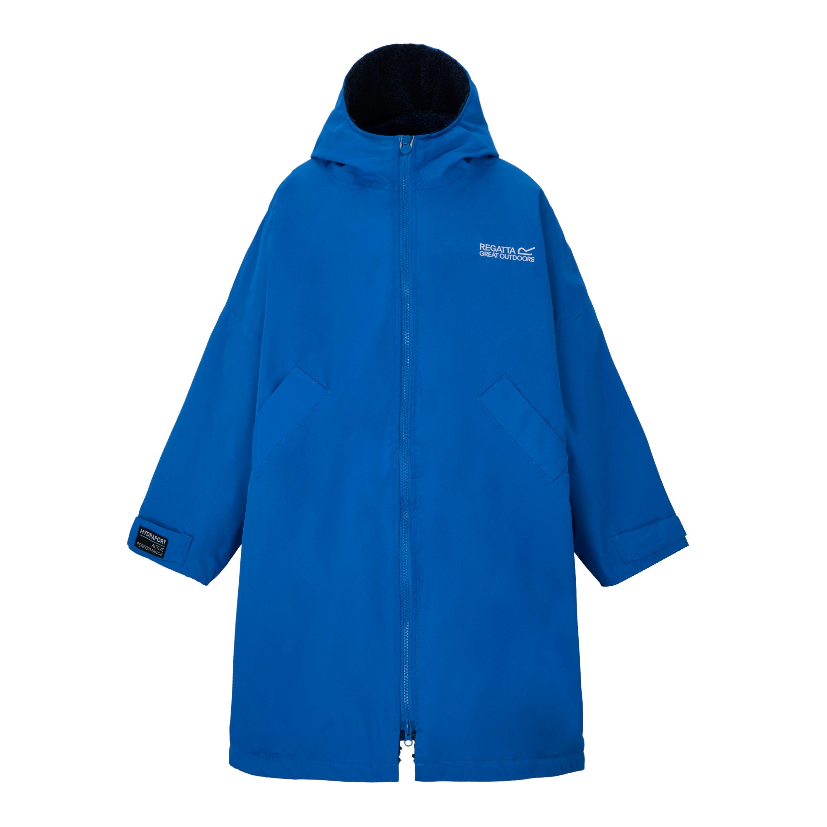 Blue - Regatta - Unisex Kids Fleece Lined Oversized Fit Waterproof Robe - 9