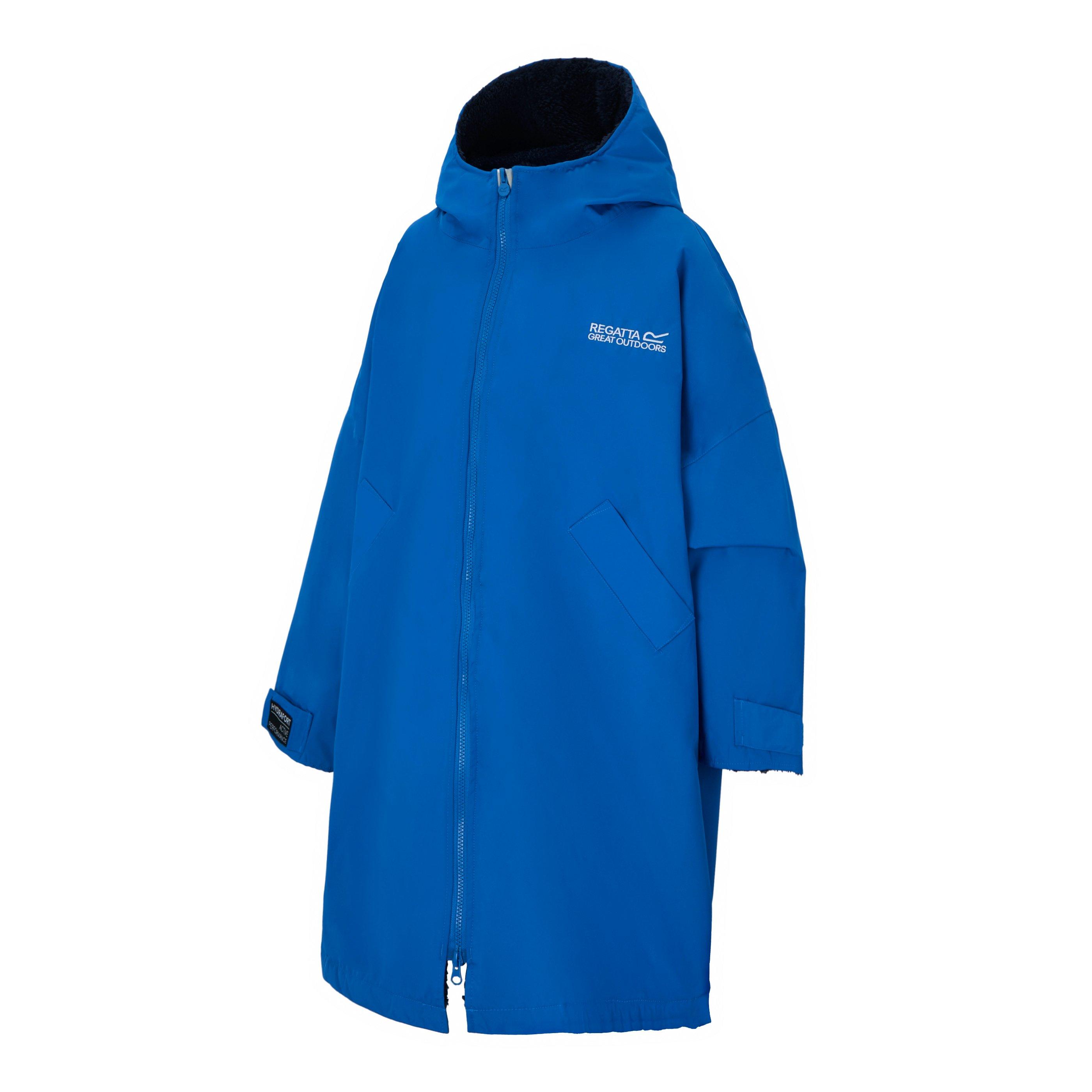 Blue - Regatta - Unisex Kids Fleece Lined Oversized Fit Waterproof Robe - 10