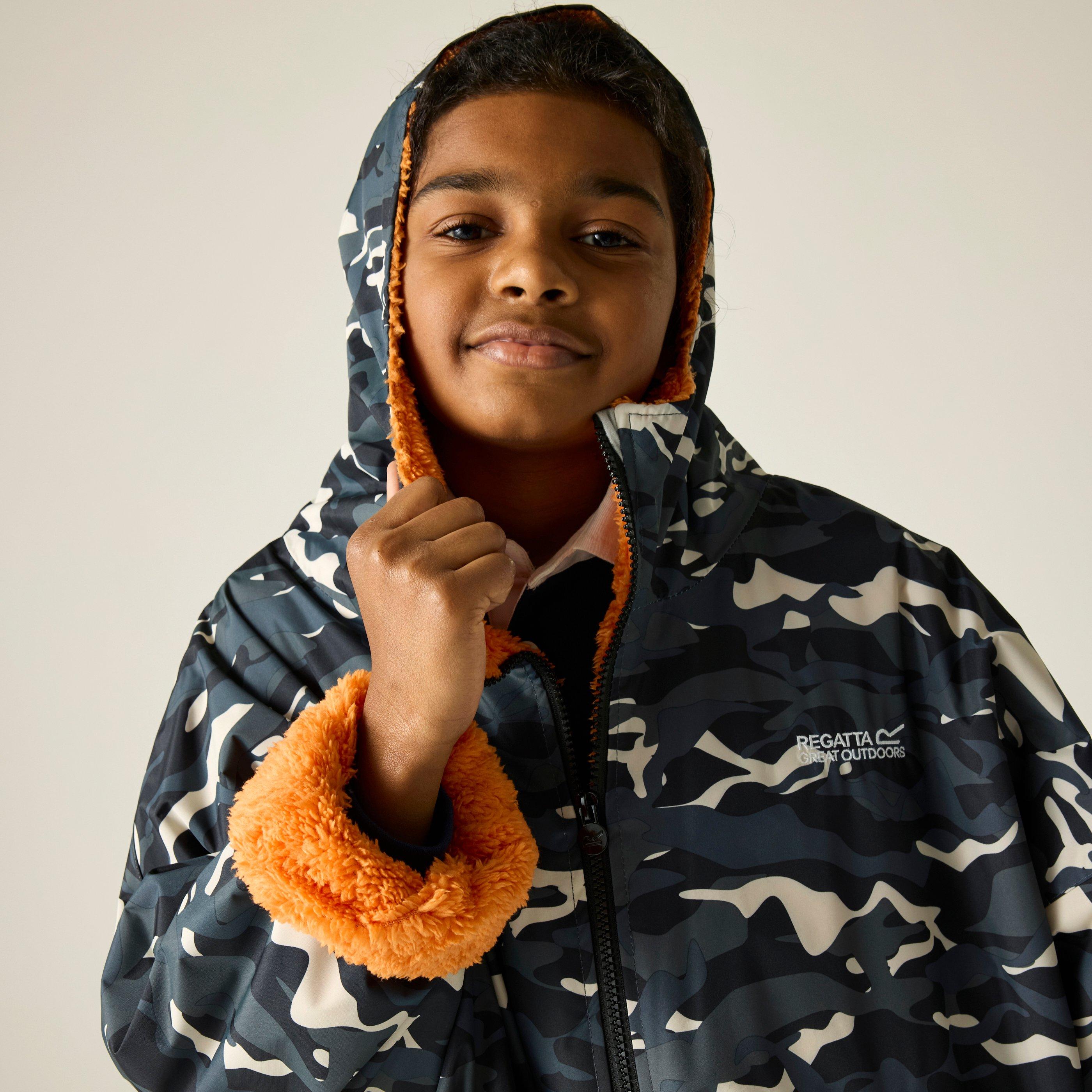 Schwarzes Tarnmuster - Regatta - Unisex Kids Fleece Lined Oversized Fit Waterproof Robe - 3