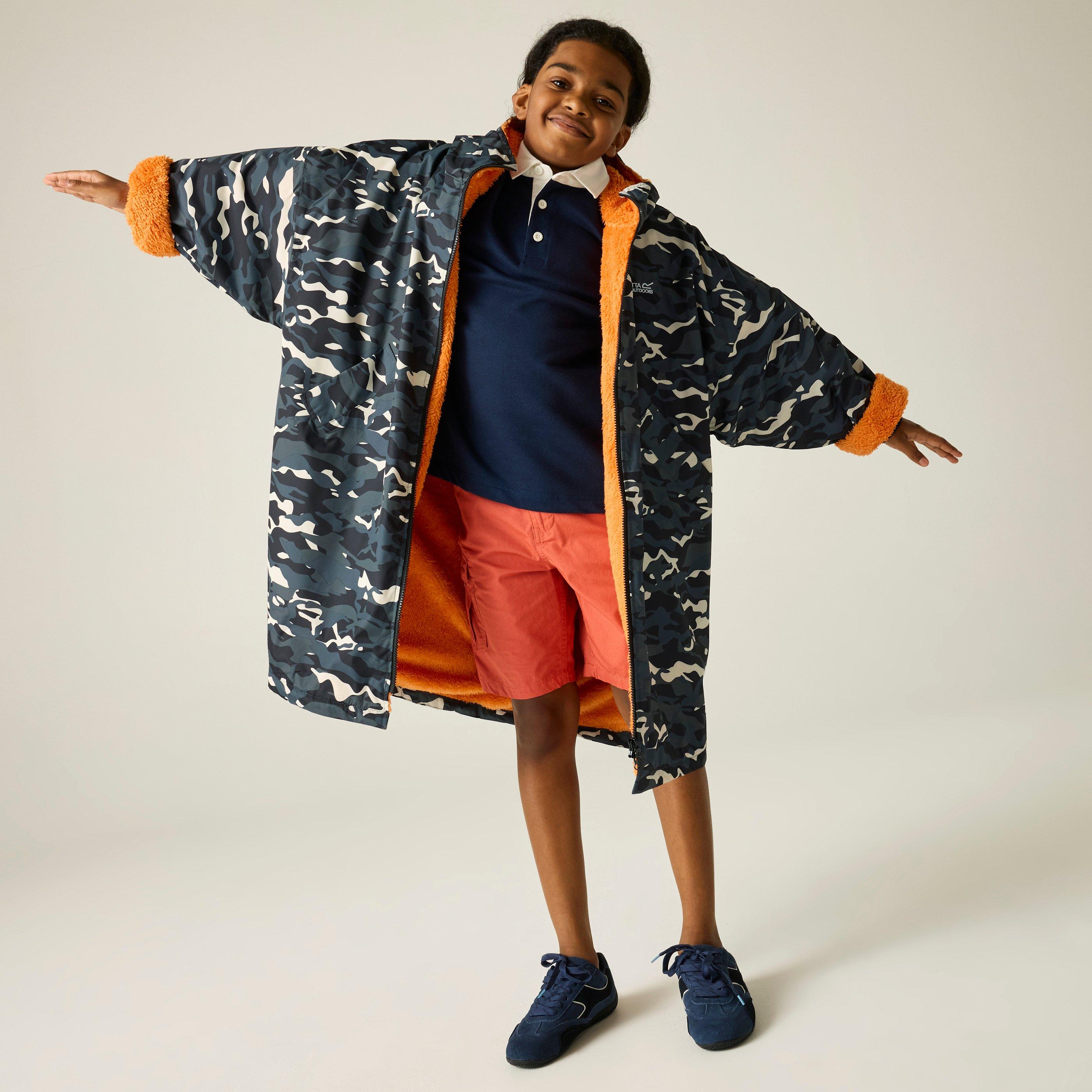 Schwarzes Tarnmuster - Regatta - Unisex Kids Fleece Lined Oversized Fit Waterproof Robe - 6