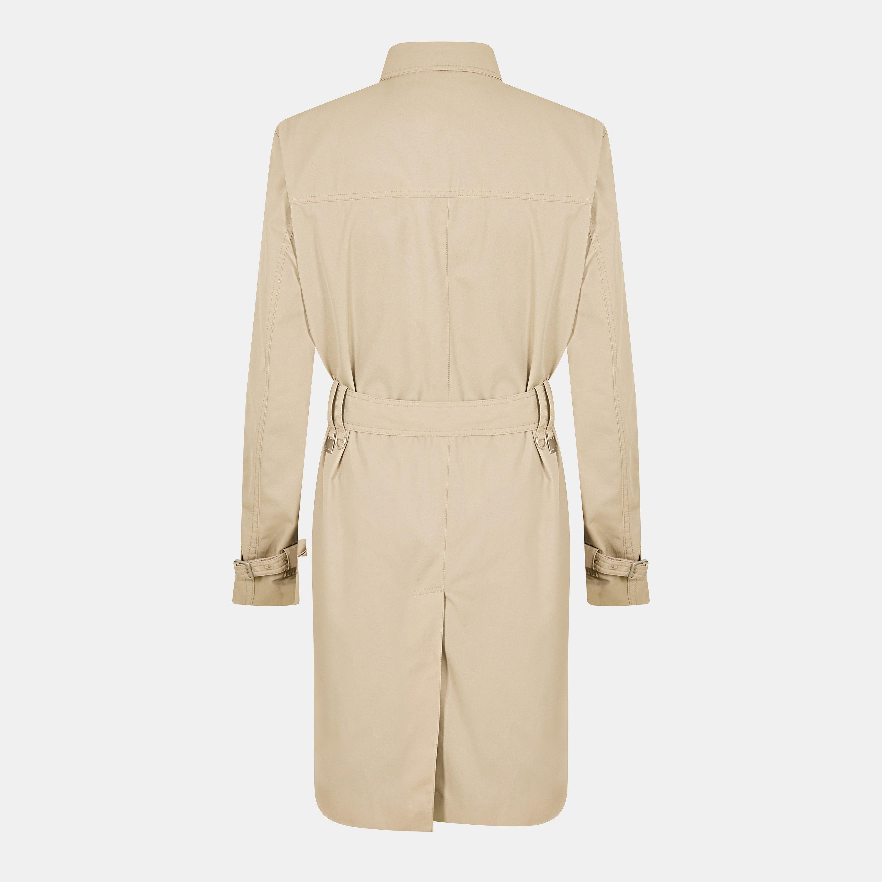 Light Beige - Hugo - Men's  Double-Breasted Weather-Resistant Tailored Fit Trench Coat - 2