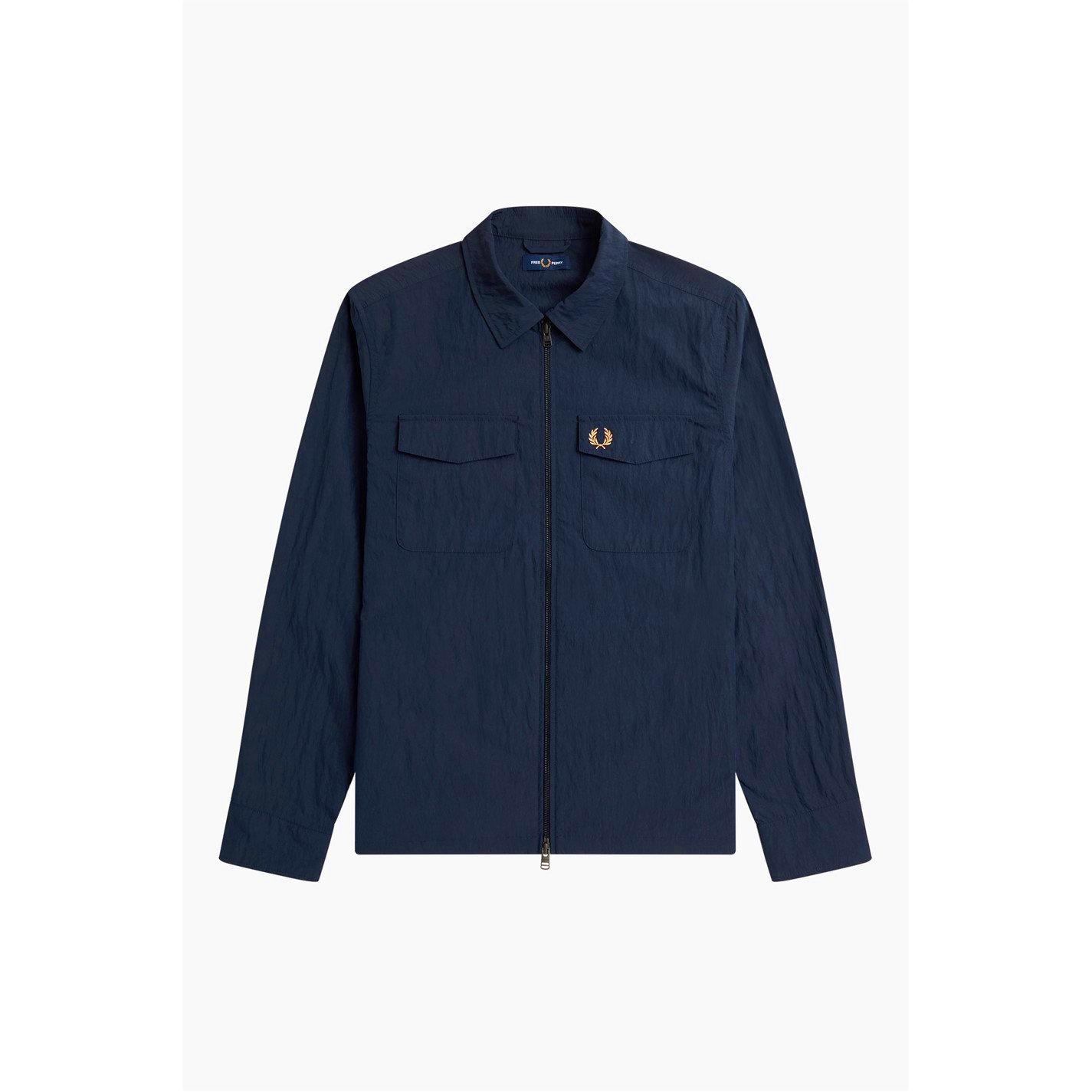 Navy 311 - Fred Perry - Men's  Long Sleeve Zip Overshirt - 7