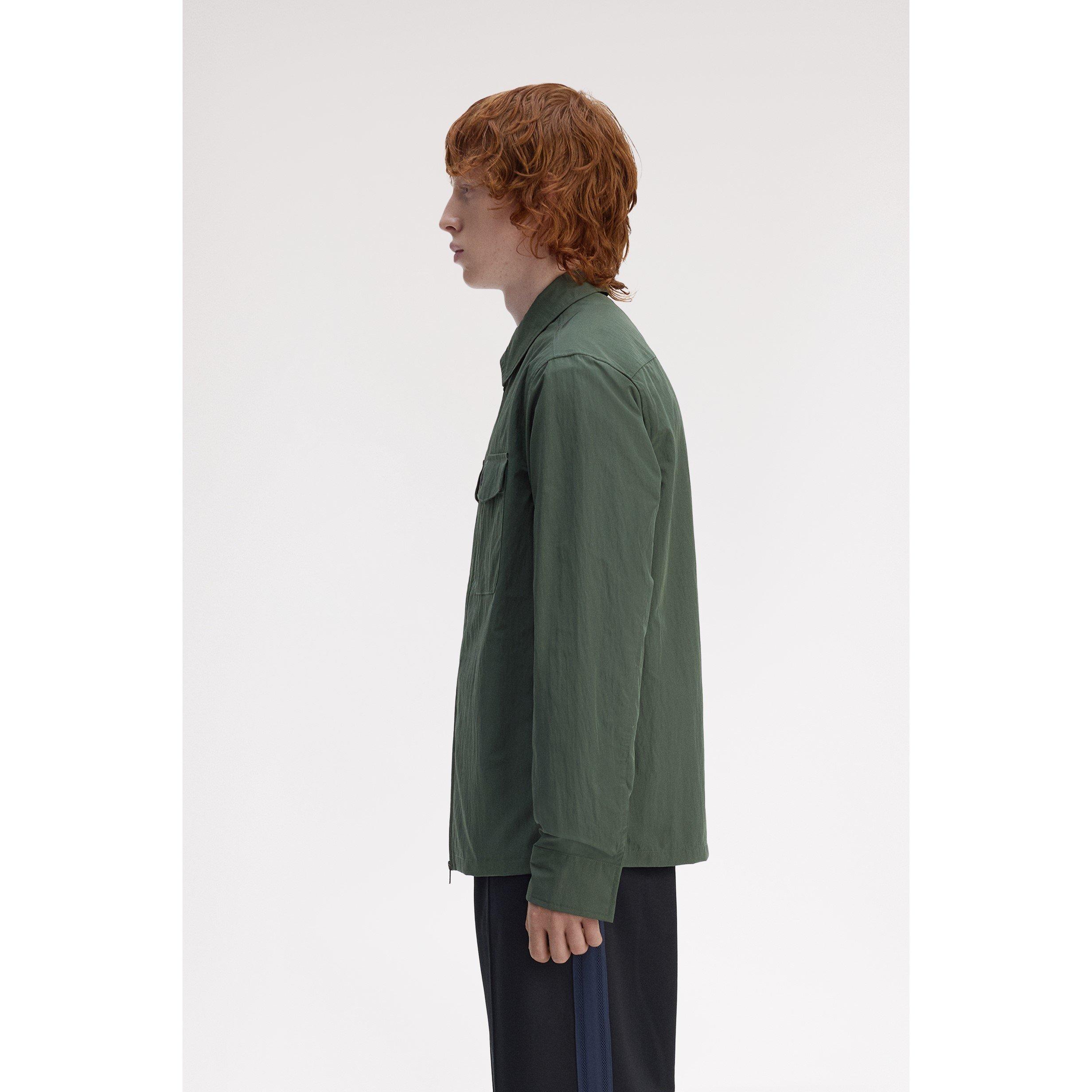 Court Green 36A - Fred Perry - Men's  Long Sleeve Zip Overshirt - 4
