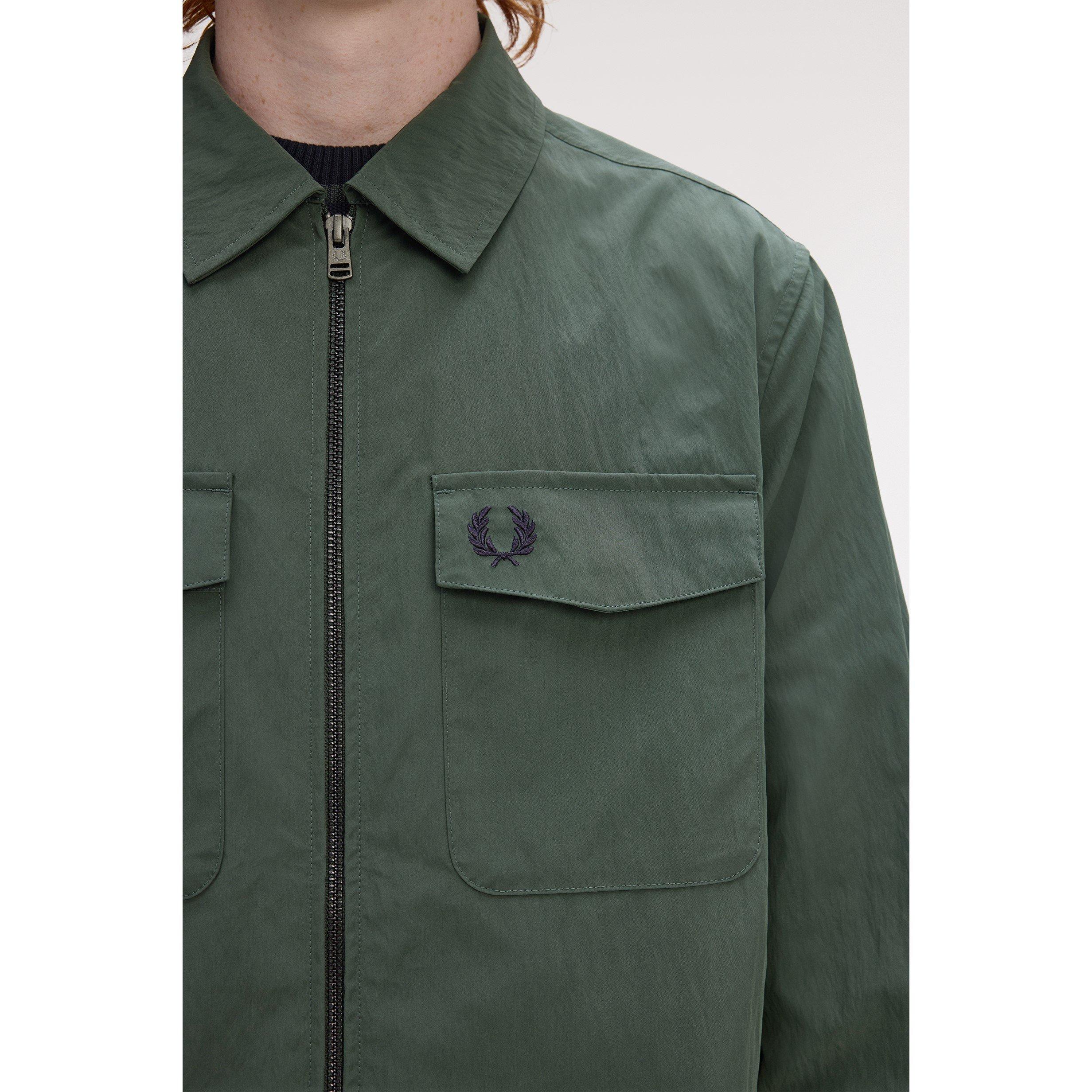 Court Green 36A - Fred Perry - Men's  Long Sleeve Zip Overshirt - 5