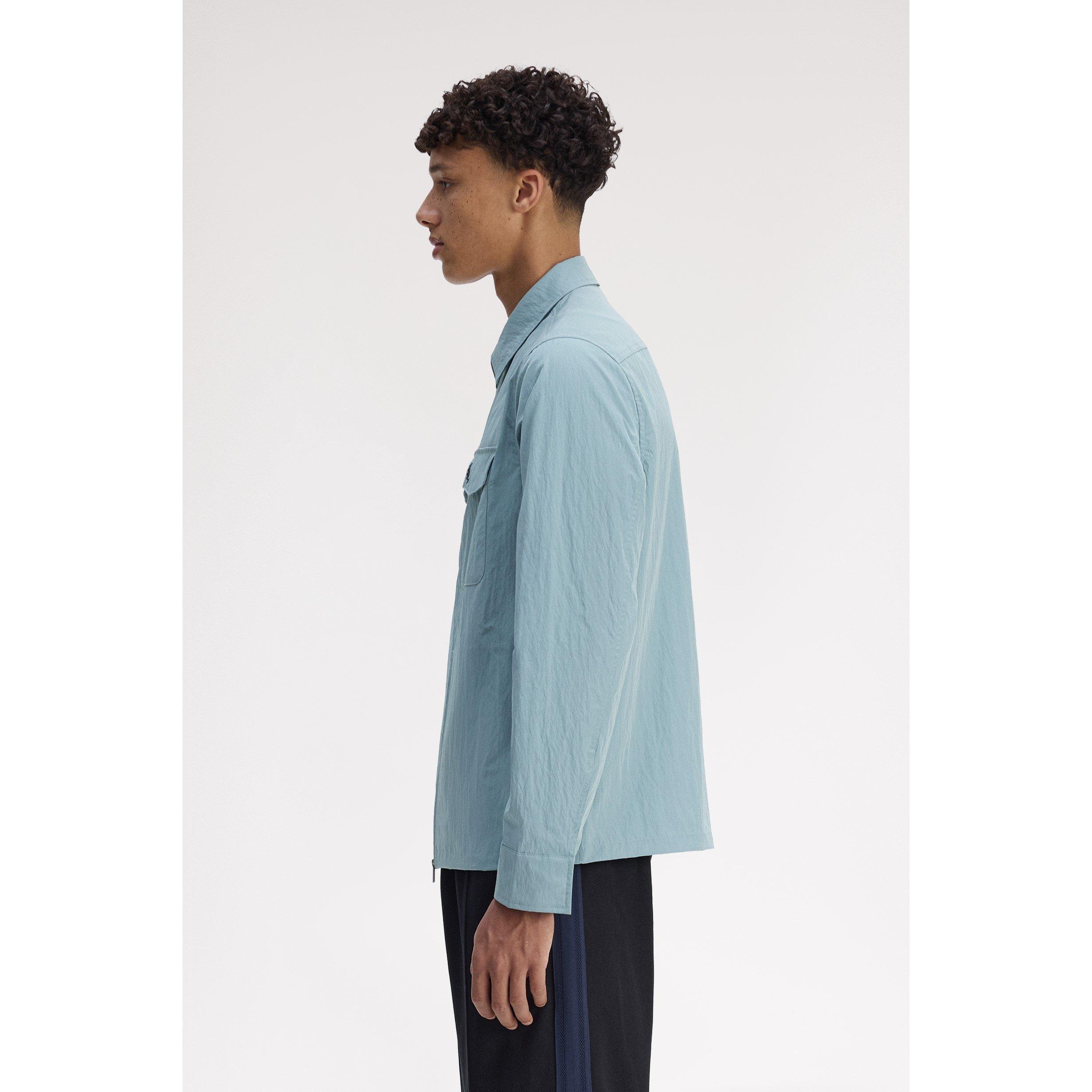 Stock Blue Z20 - Fred Perry - Men's  Long Sleeve Zip Overshirt - 4