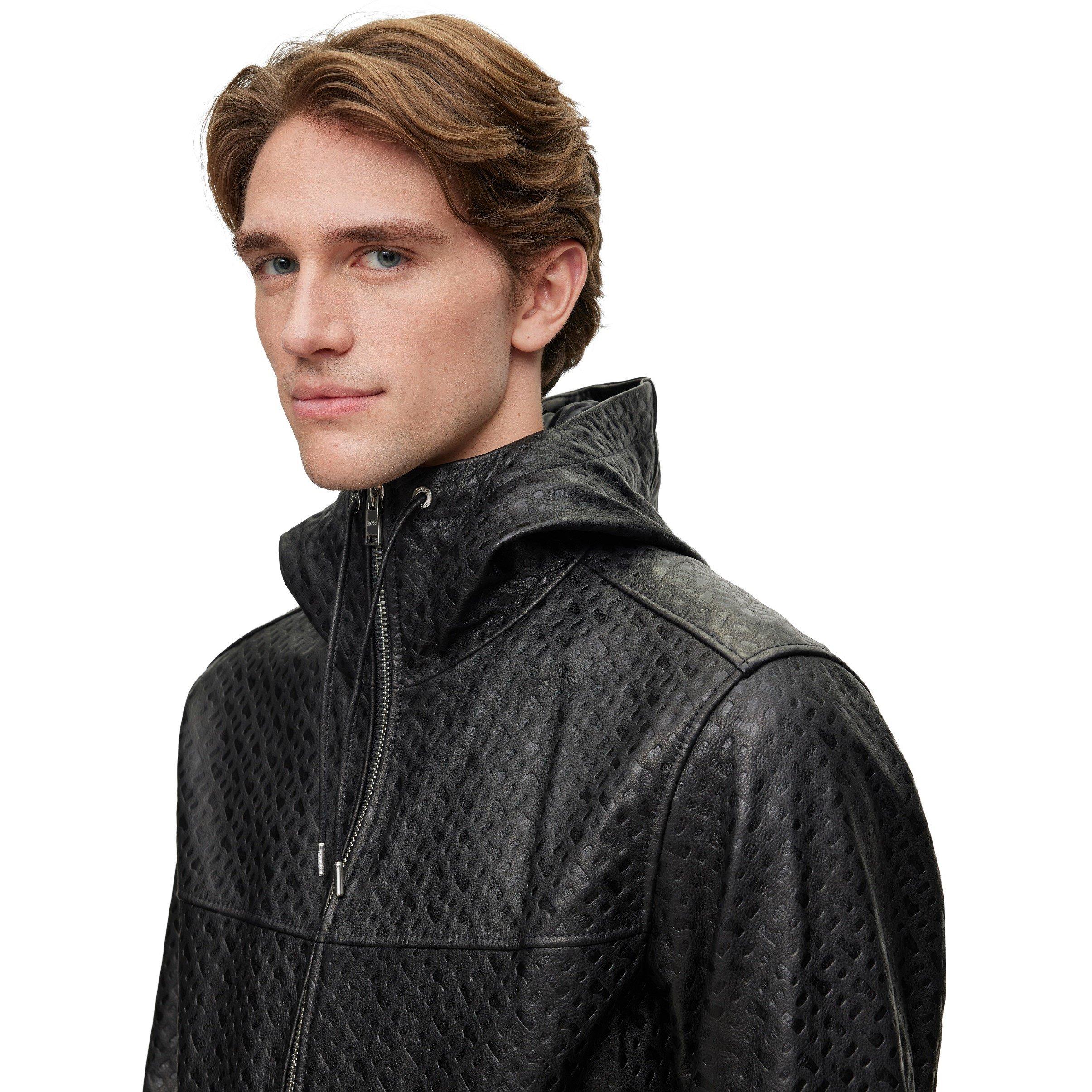 Black - Boss - Men's Martel Leather Jacket - 2