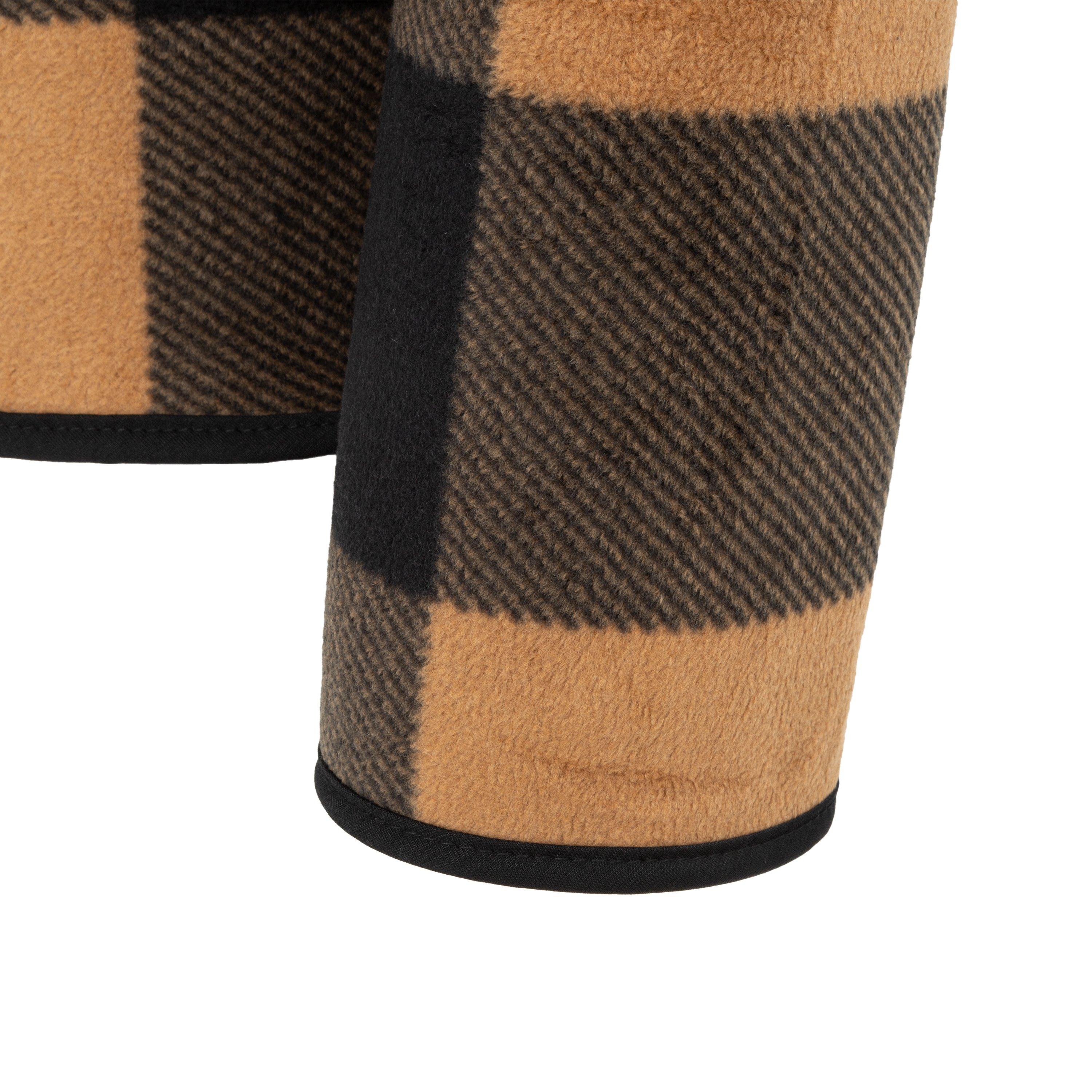 Yellow - Lee Cooper - Men's Hooded Flannel Sherpa Fleece Long Sleeve Full Zip Overshirt - 4