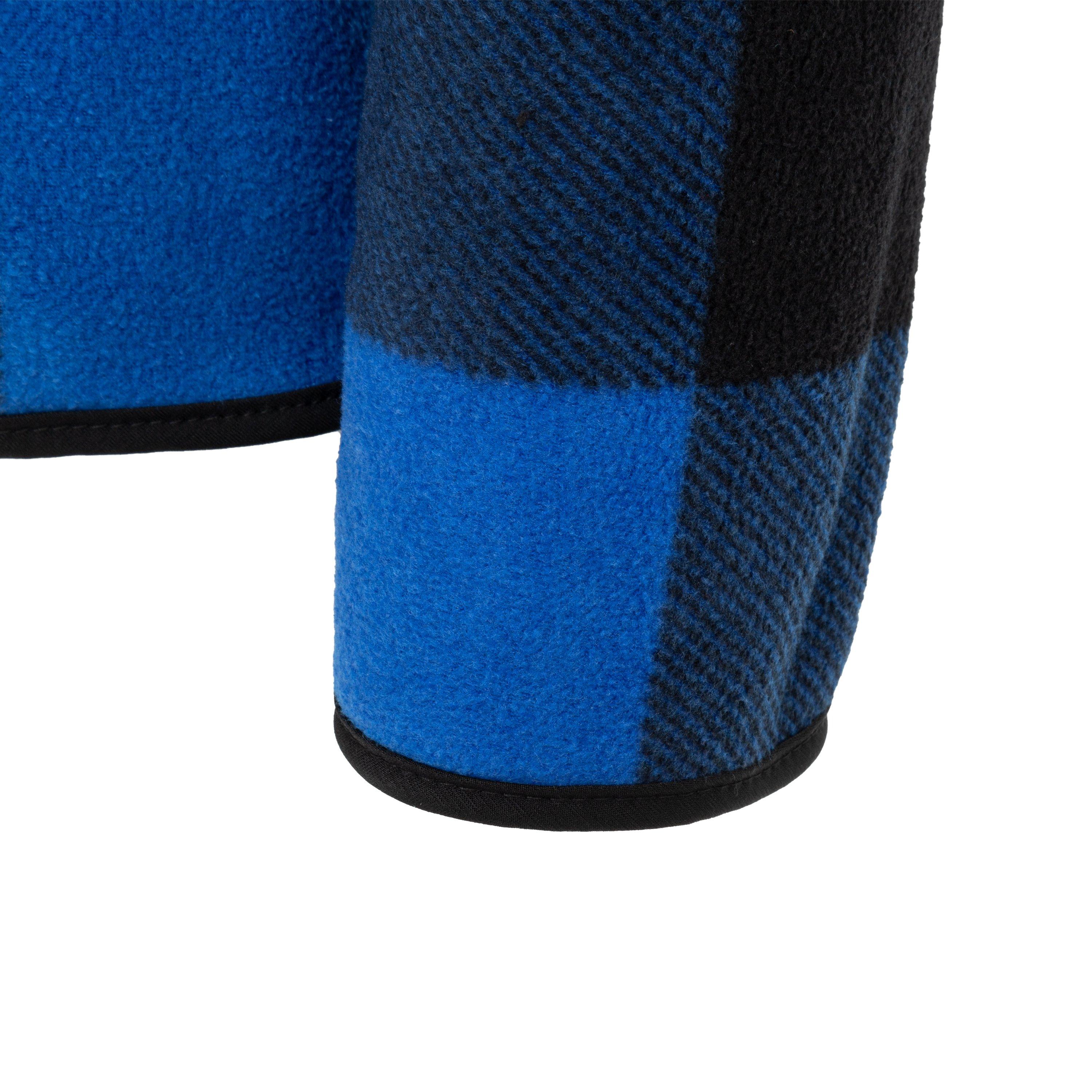 Blau - Lee Cooper - Men's Hooded Flannel Sherpa Fleece Long Sleeve Full Zip Overshirt - 4