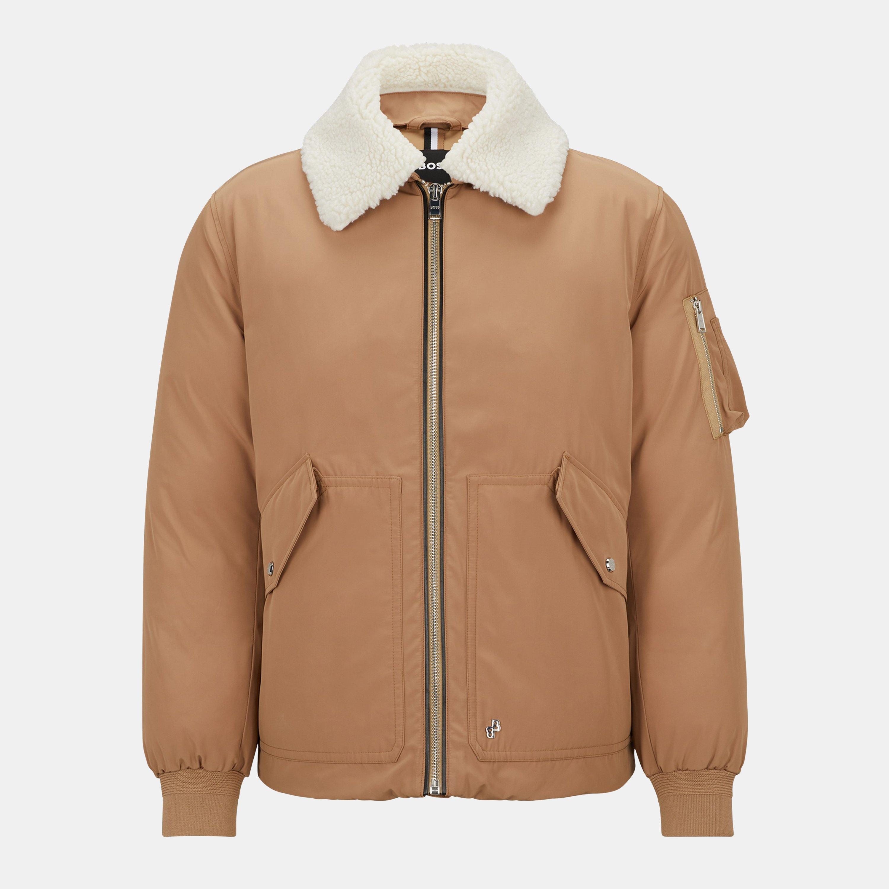 Beige - Boss - Men's Calliano Tailored Shearling Jacket
