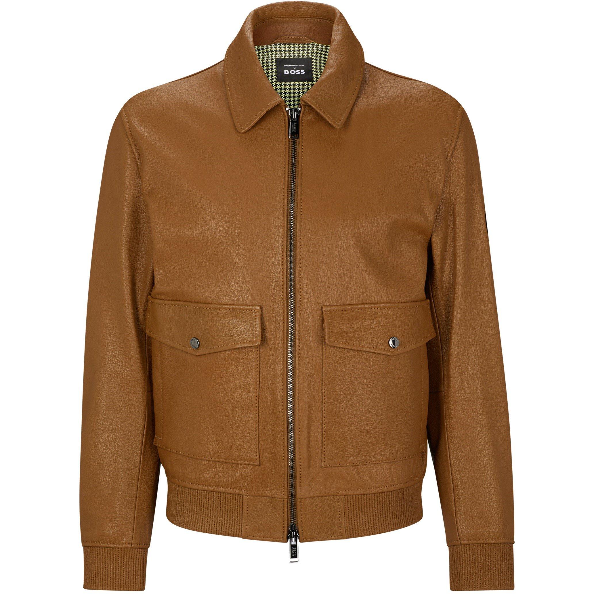 Brown - Boss - Men's Mylen Ps Leather Jacket - 4