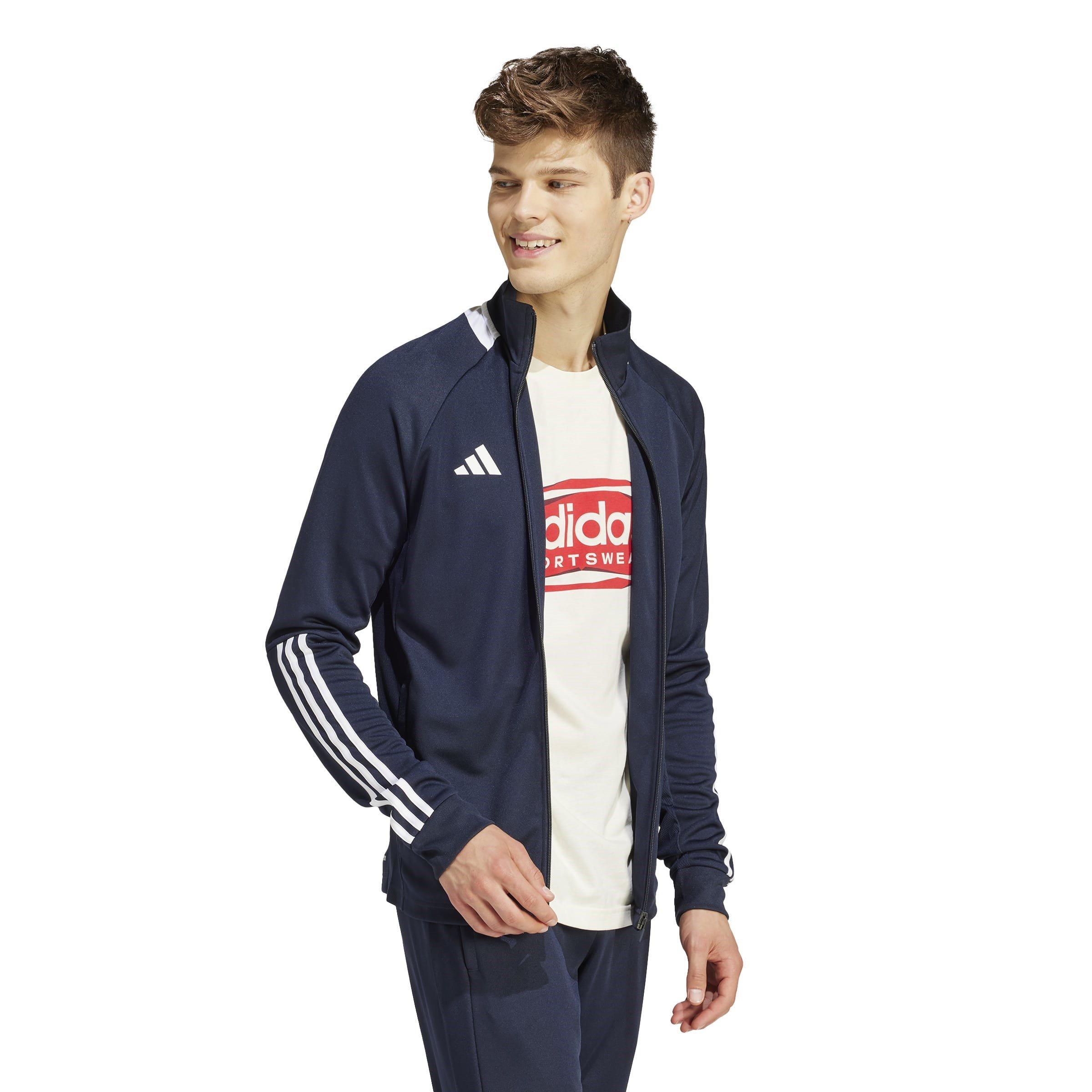 Legend Ink/Wht - adidas - Sereno Aeroready Cut 3 Stripes Mens Slim Track Jacket - 4