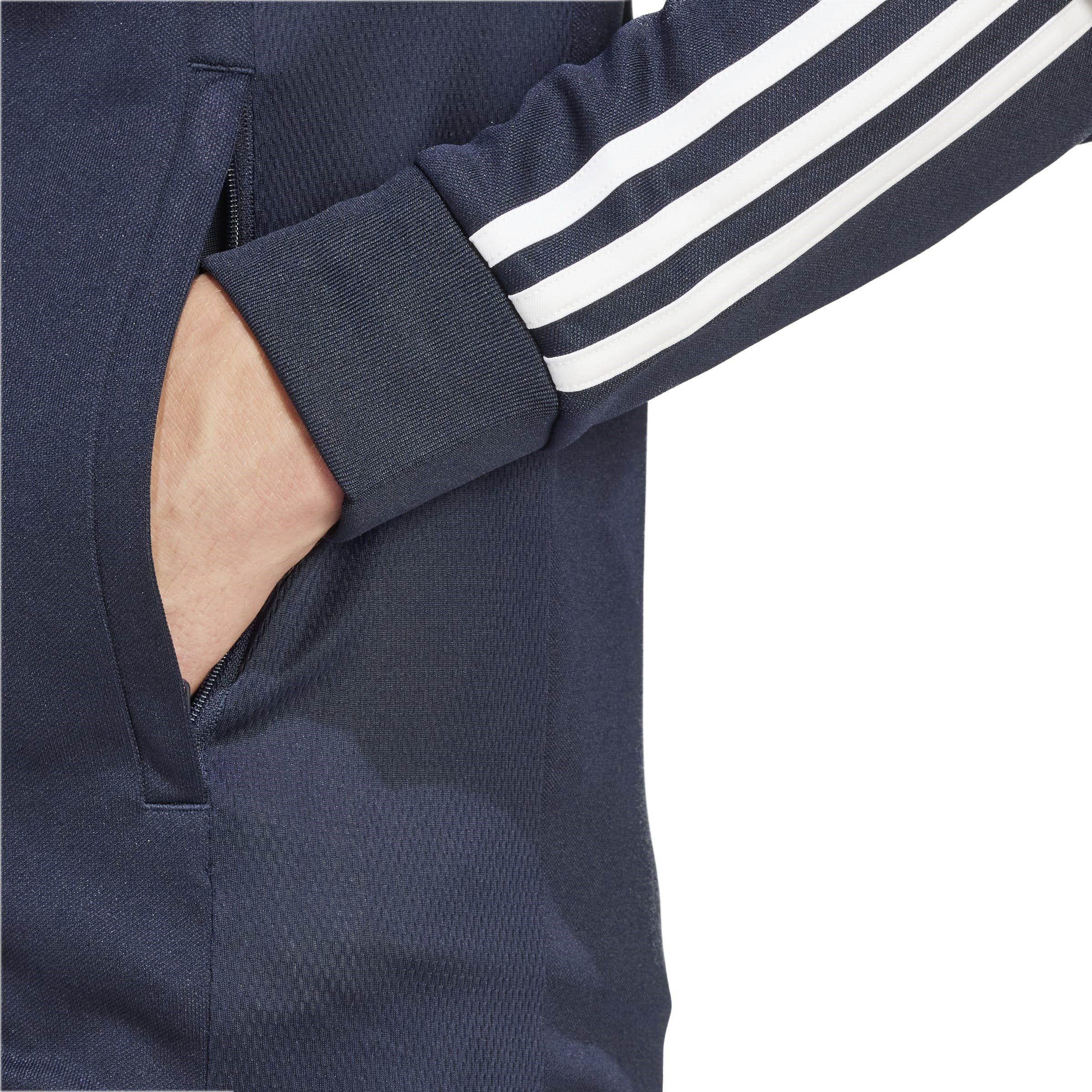 Legend Ink/Wht - adidas - Sereno Aeroready Cut 3 Stripes Mens Slim Track Jacket - 5
