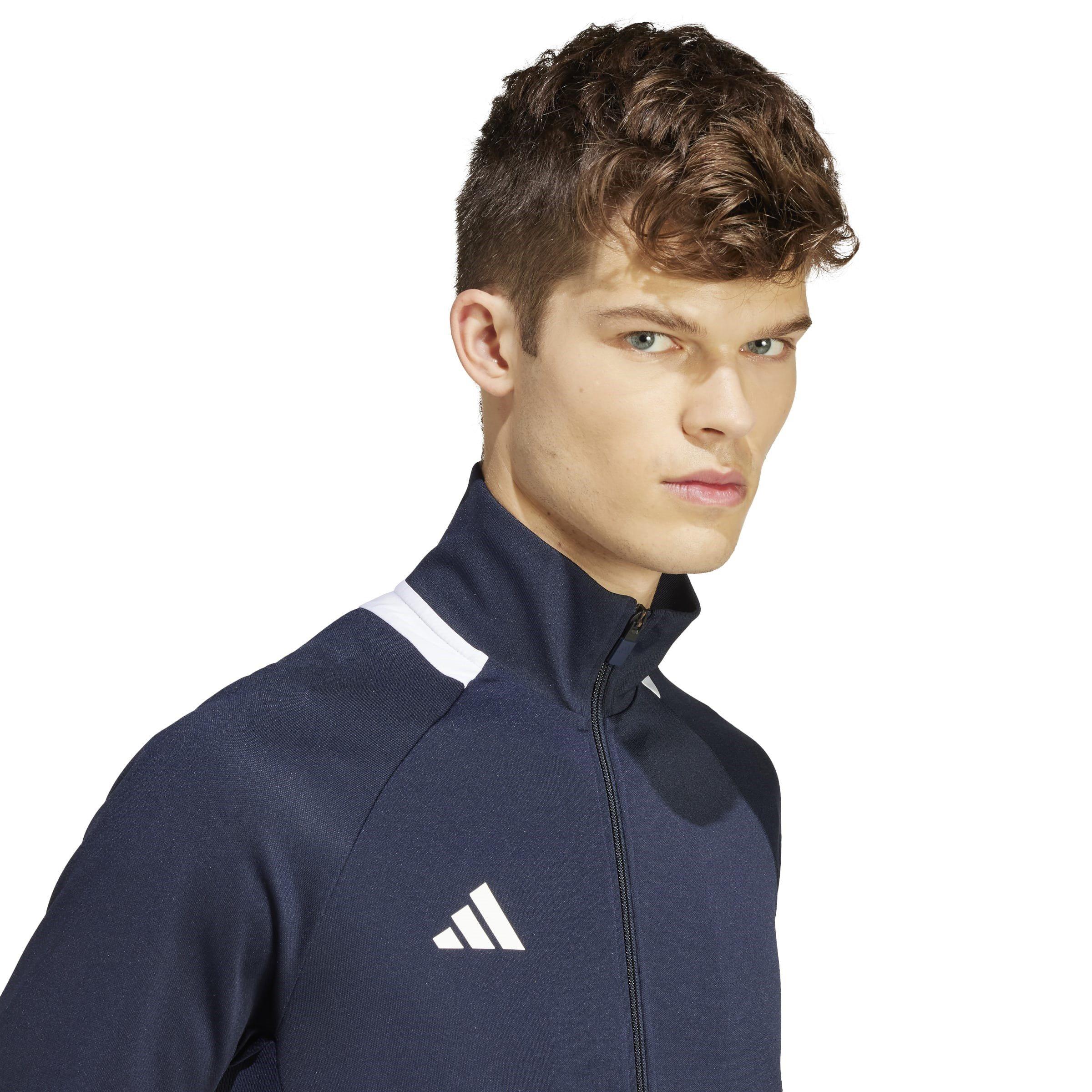 Legend Ink/Wht - adidas - Sereno Aeroready Cut 3 Stripes Mens Slim Track Jacket - 6
