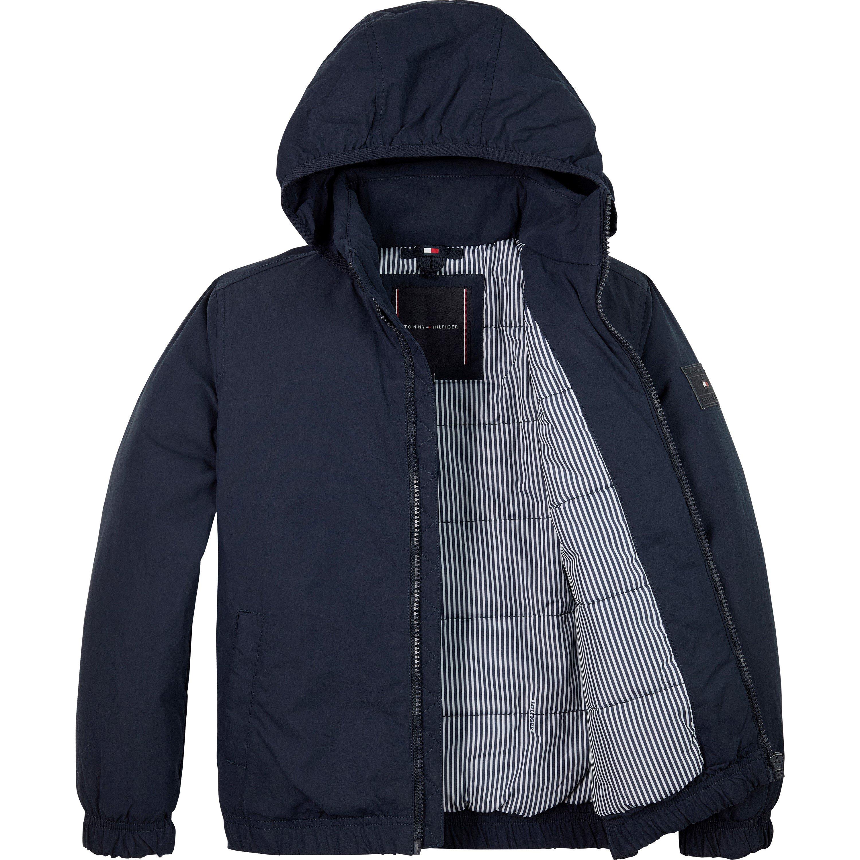 Blu Notte C1G - Tommy Hilfiger - Kids'  Logo Patch Long Sleeve Windbreaker - 2