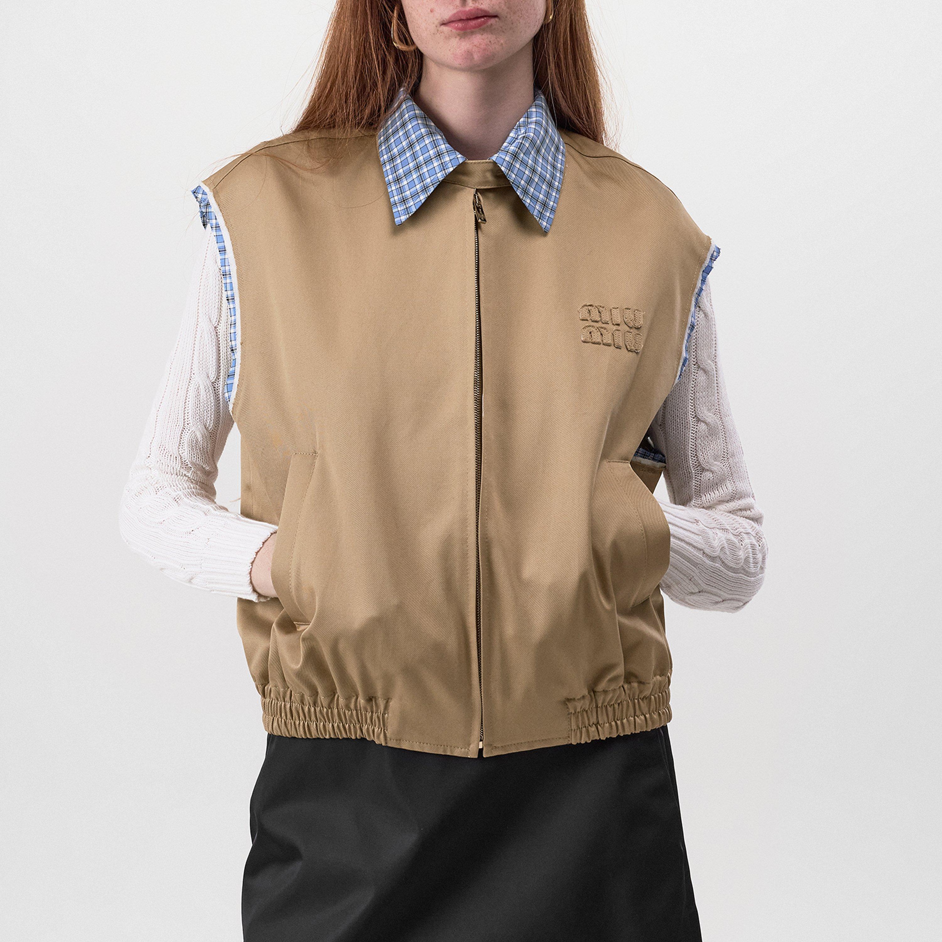 Corda - Miu Miu - Women's  Chino Cotton Sleeveless Gilet - 3