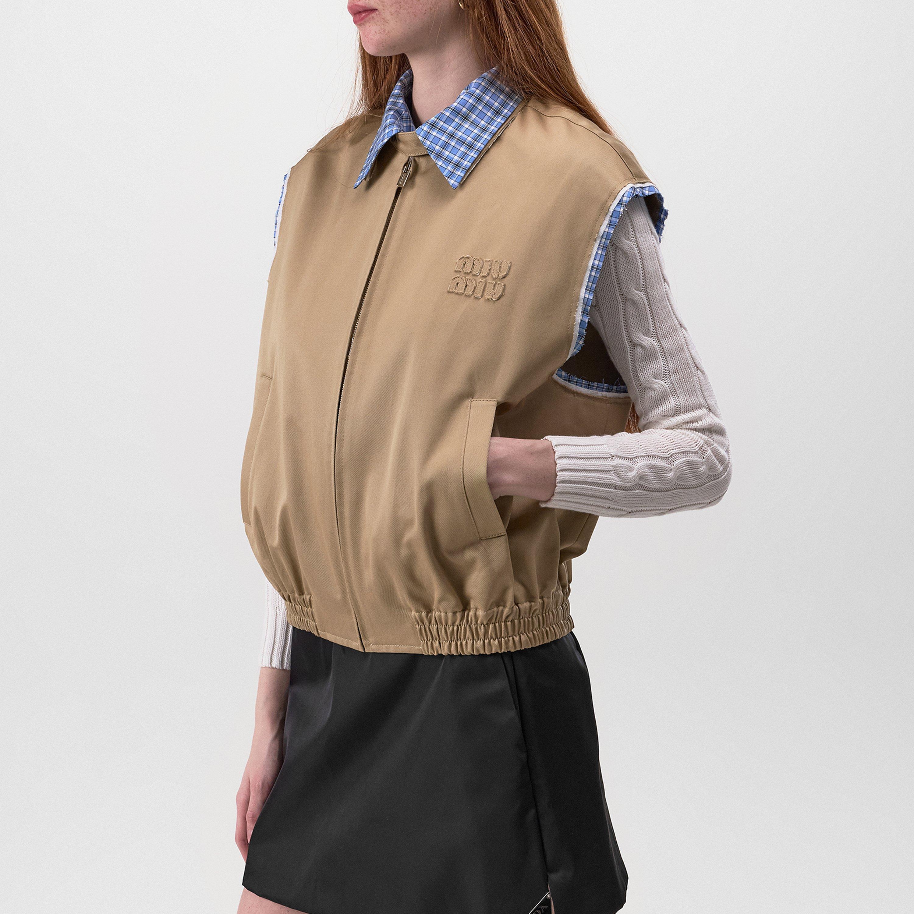 Corda - Miu Miu - Women's  Chino Cotton Sleeveless Gilet - 5