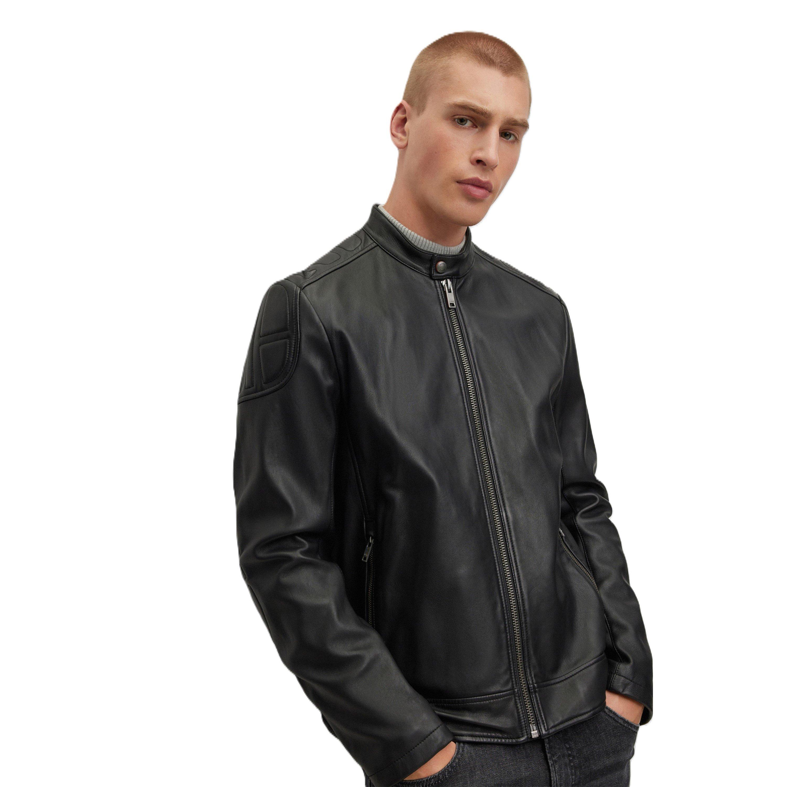Black - Boss - Men's Jomarc Leather Jacket - 1