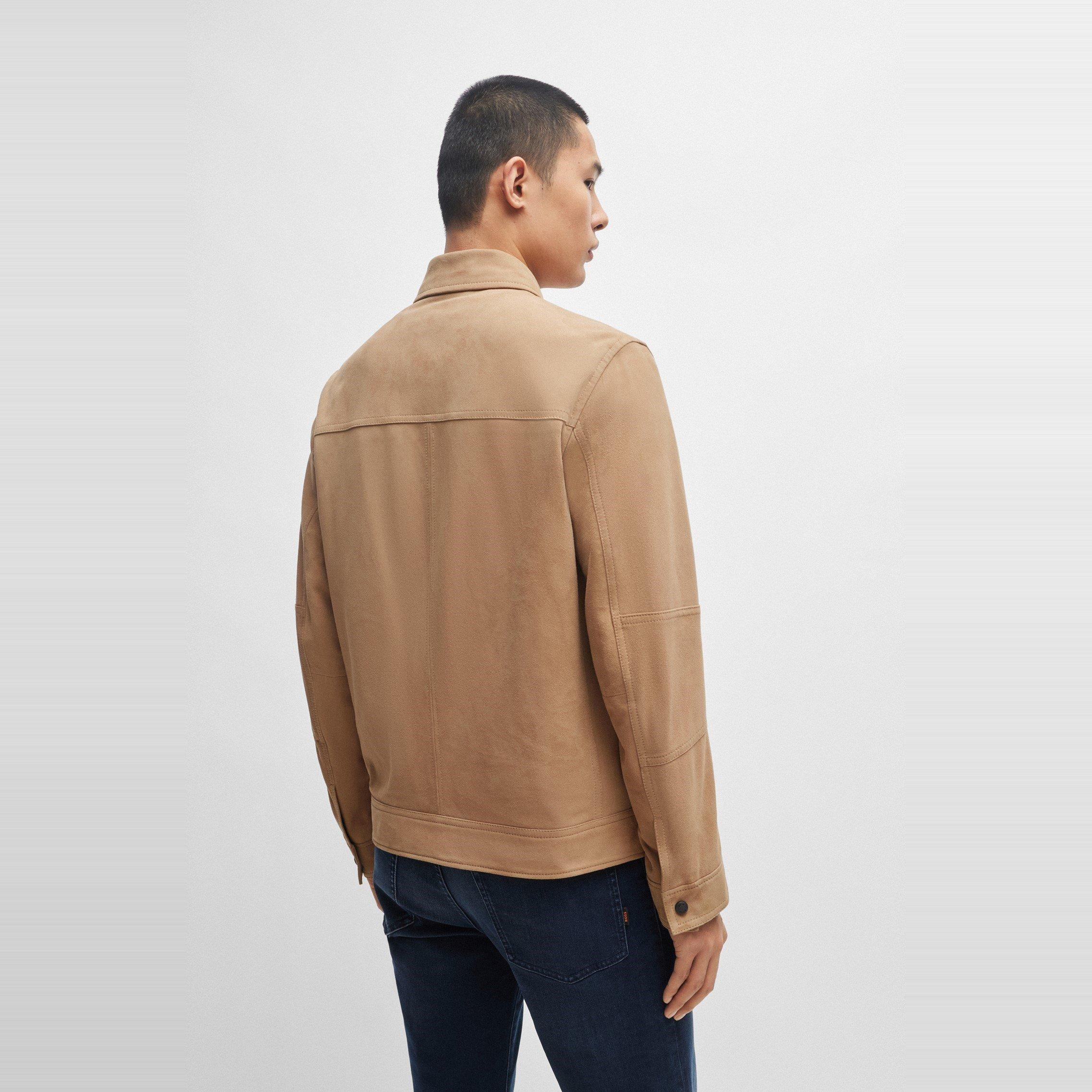 Open Brown - Boss - Men's Jomister Leather Jacket - 3