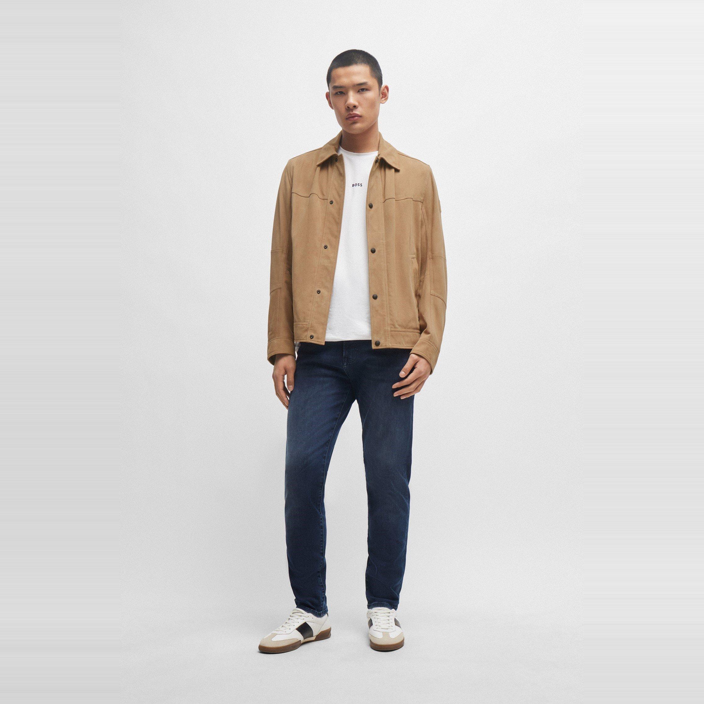 Open Brown - Boss - Men's Jomister Leather Jacket - 6