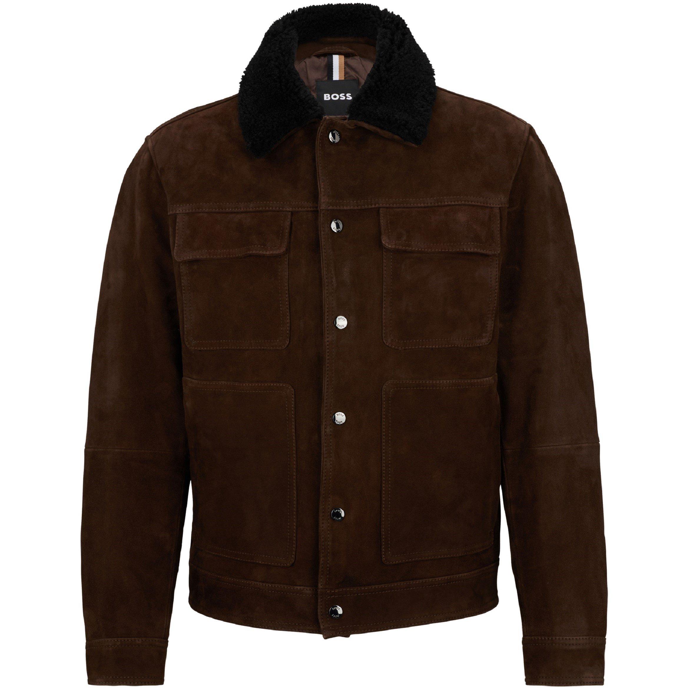 Dark Brown - Boss - Men's Mahdi Shearling Jacket - 1
