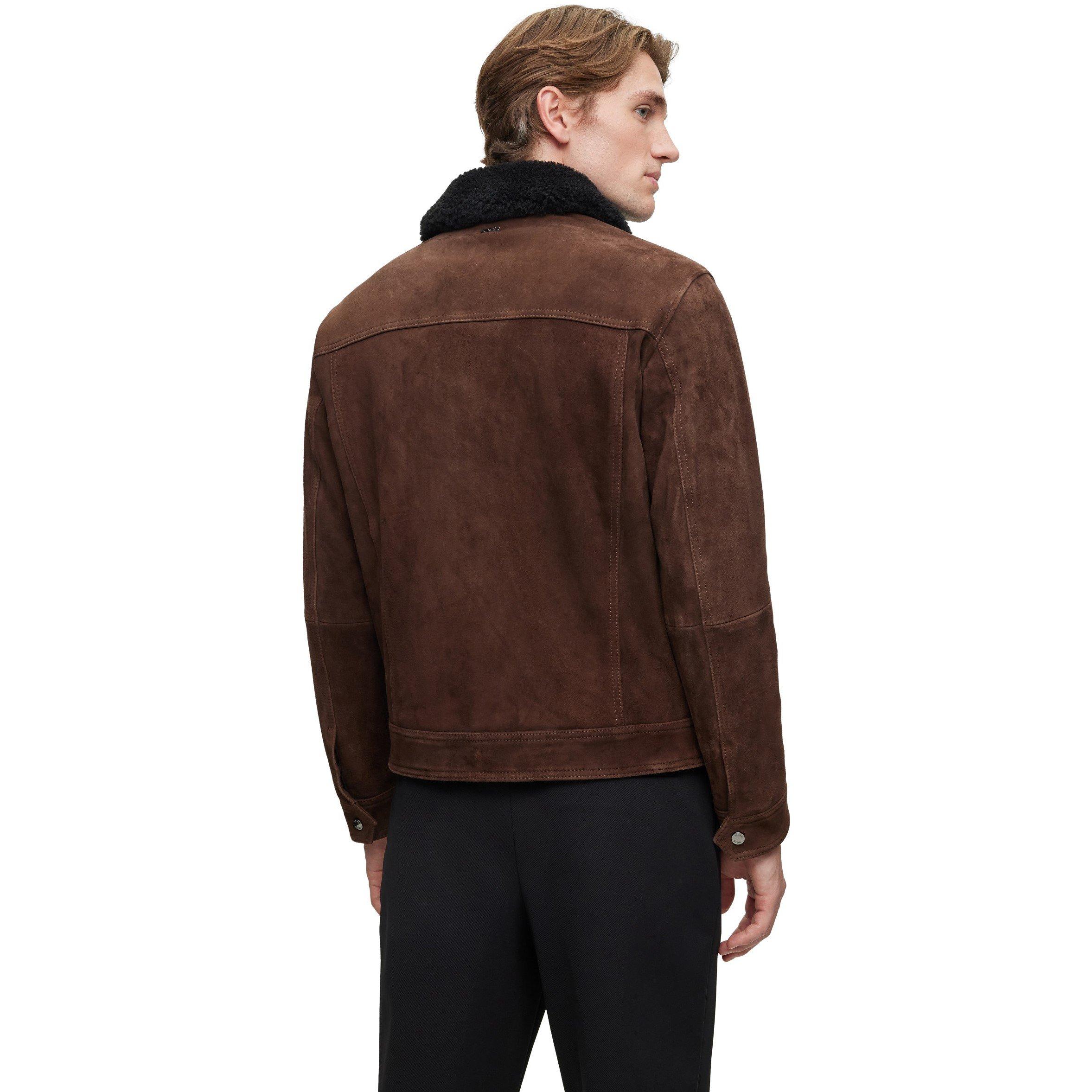 Dark Brown - Boss - Men's Mahdi Shearling Jacket - 2