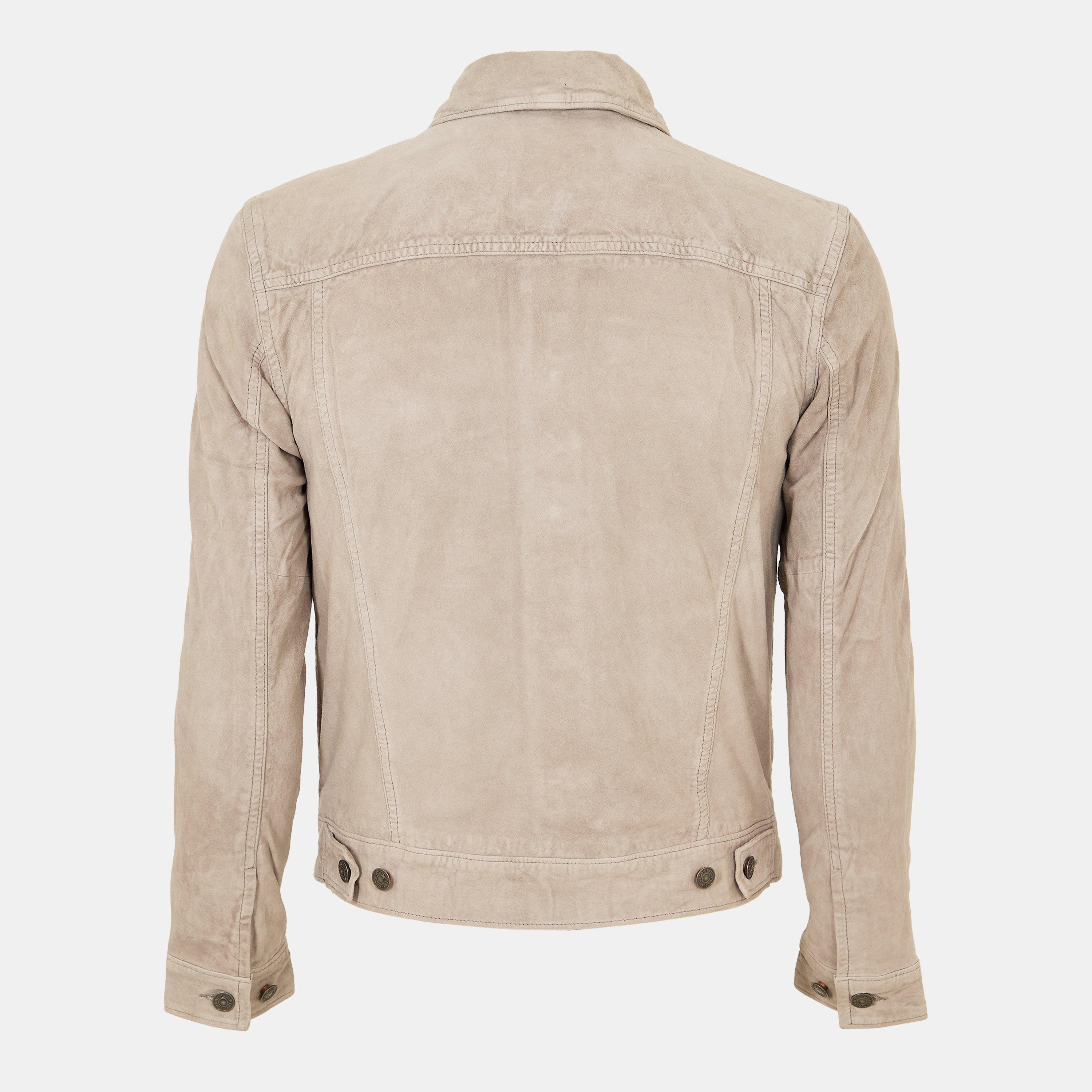 Athletic Grey - Ralph Lauren - Men's Suede Tracker Leather Jacket - 2